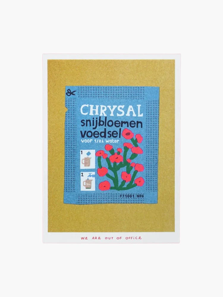 A Sachet of Chrysal Flower Food - Risograph Print (13x18cm)