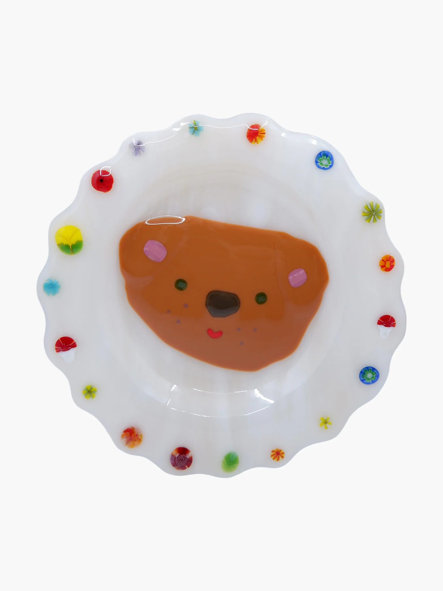 Bear Face Glass Plate (16cm)