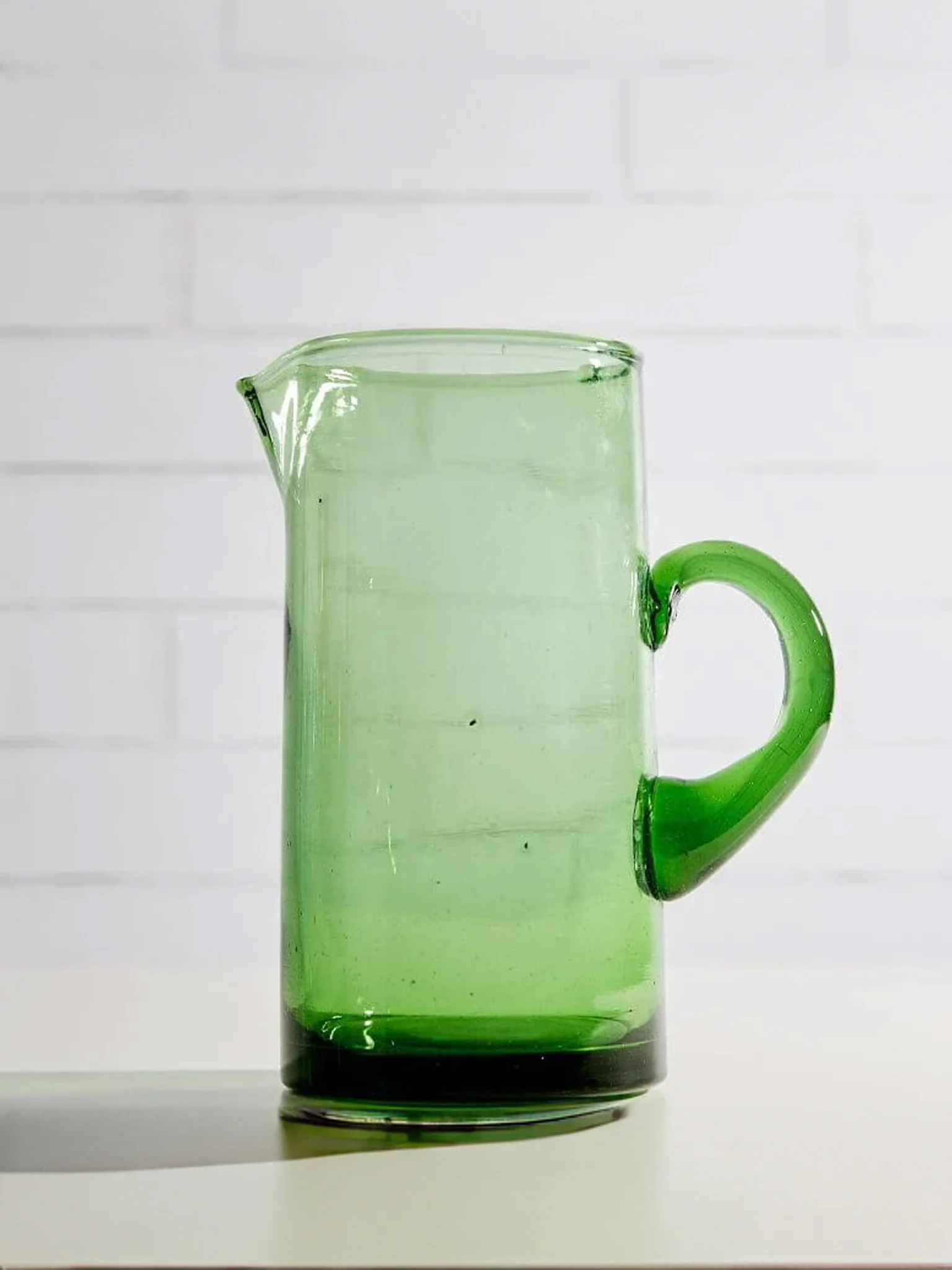 Beldi Moroccan Glass Pitcher - Green - Image 3