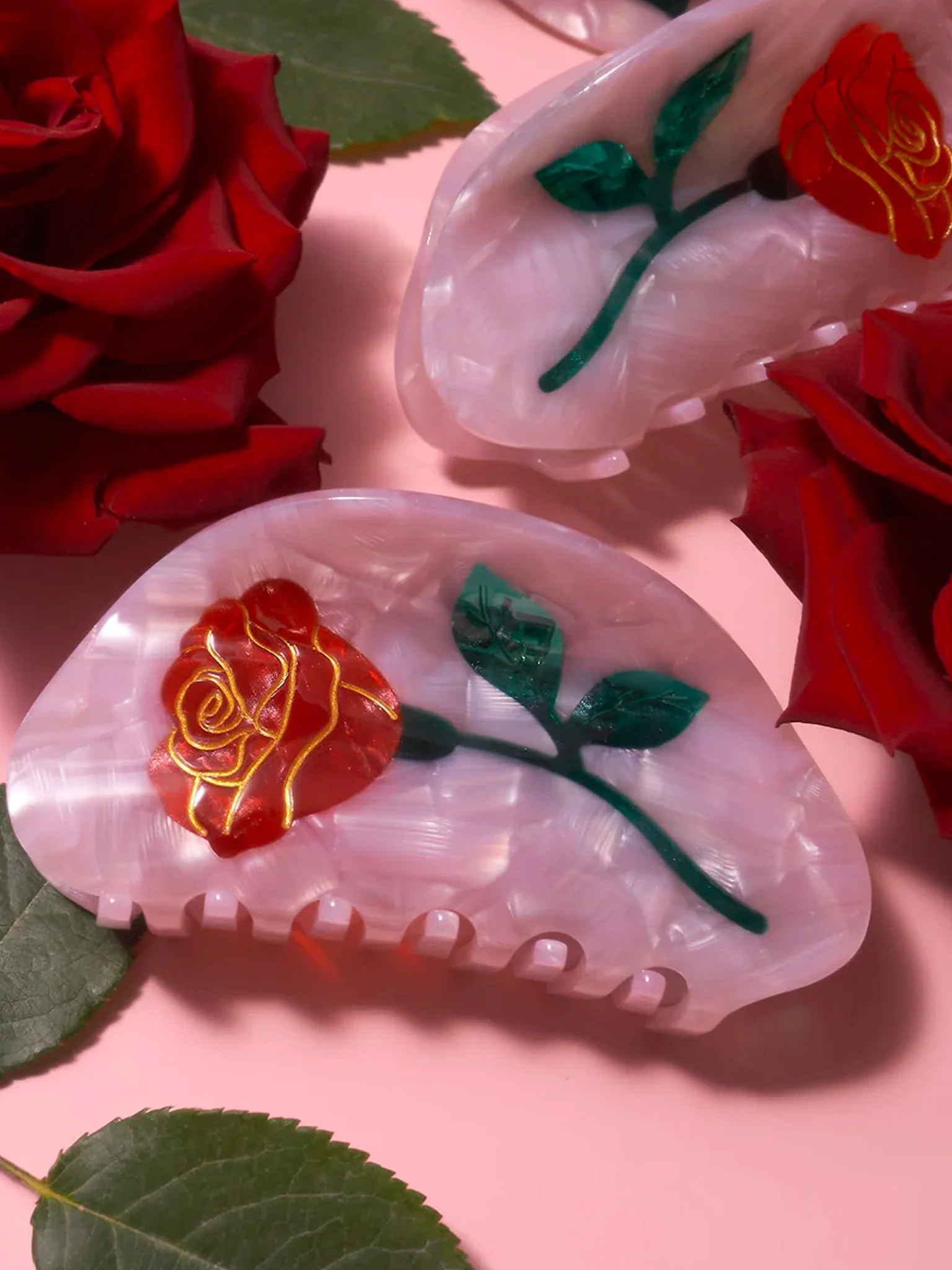 Belle Rose Hair Claw - Pink - Image 3