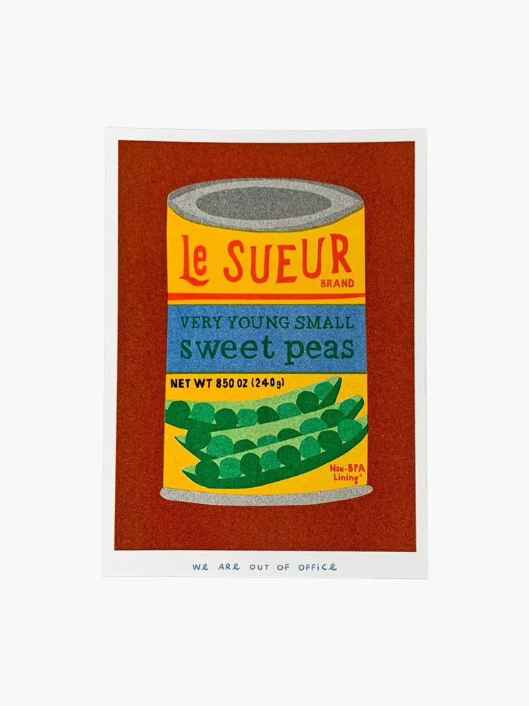Can of Sweet Peas - Risograph Print (13x18cm)