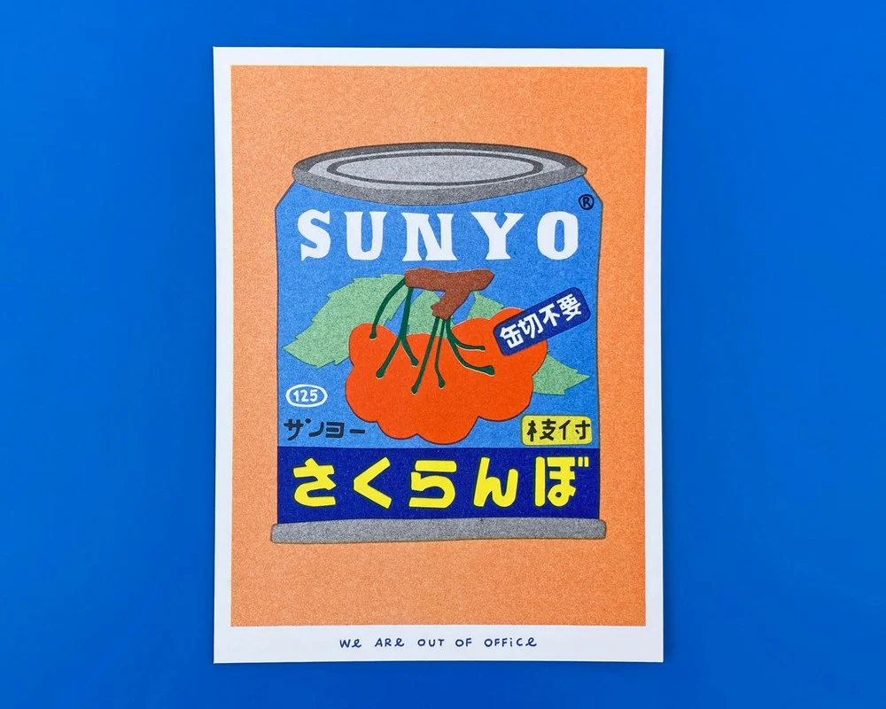 Canned Cherries - Risograph Print (13x18cm)