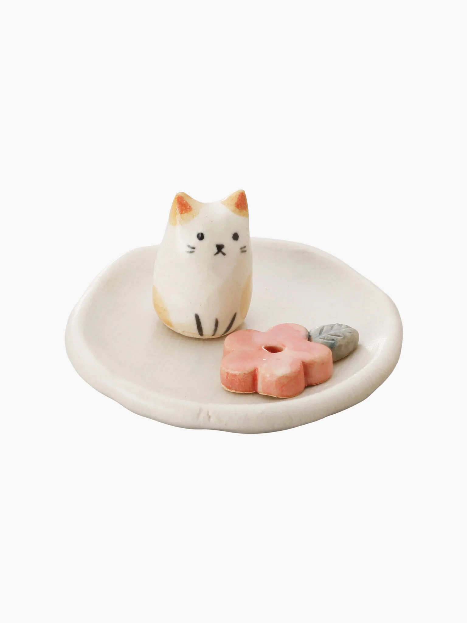 Cat With Flower Incense Holder