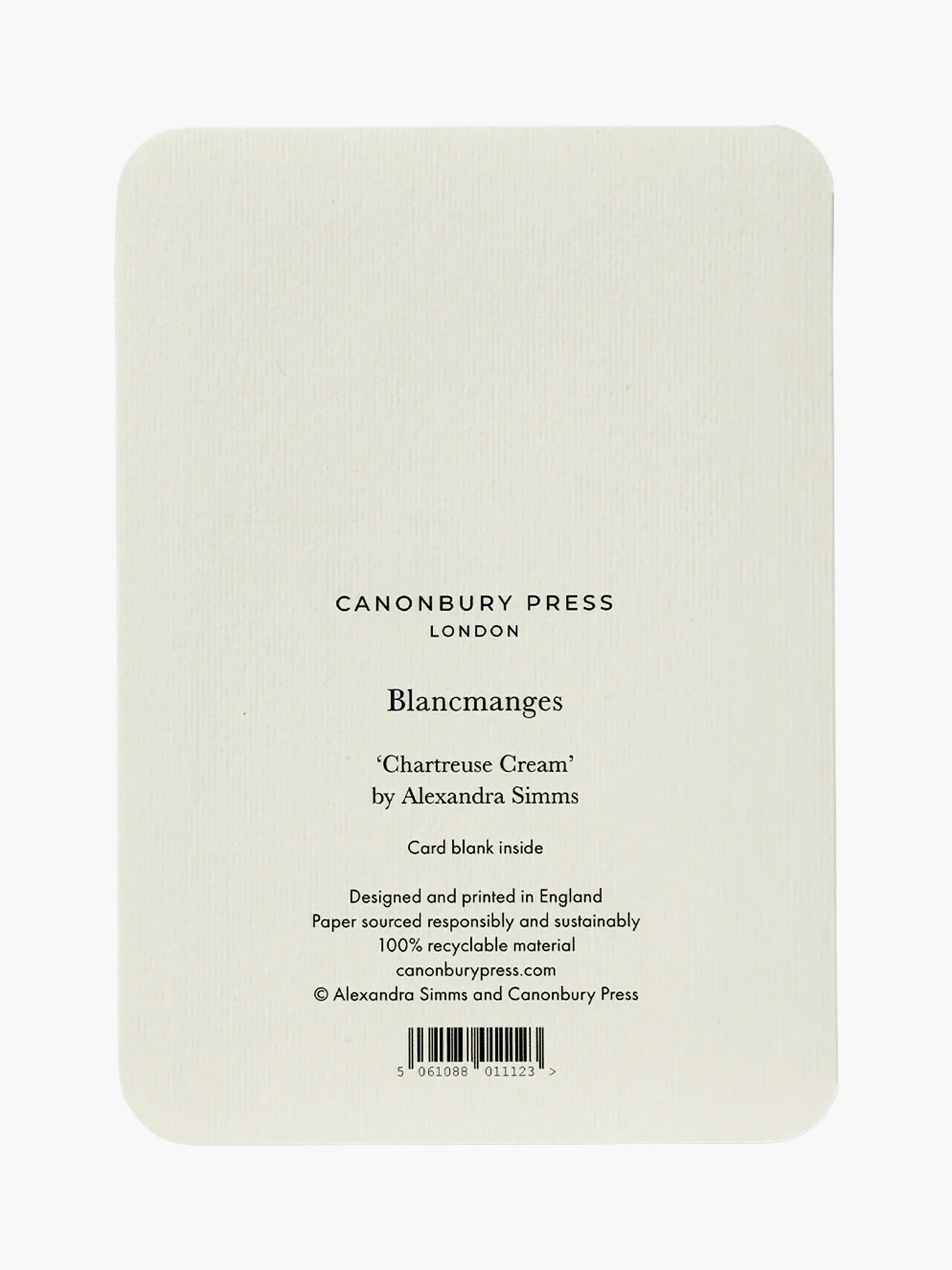 Cream Blancmange Card - Chartreuse Green - Image 3