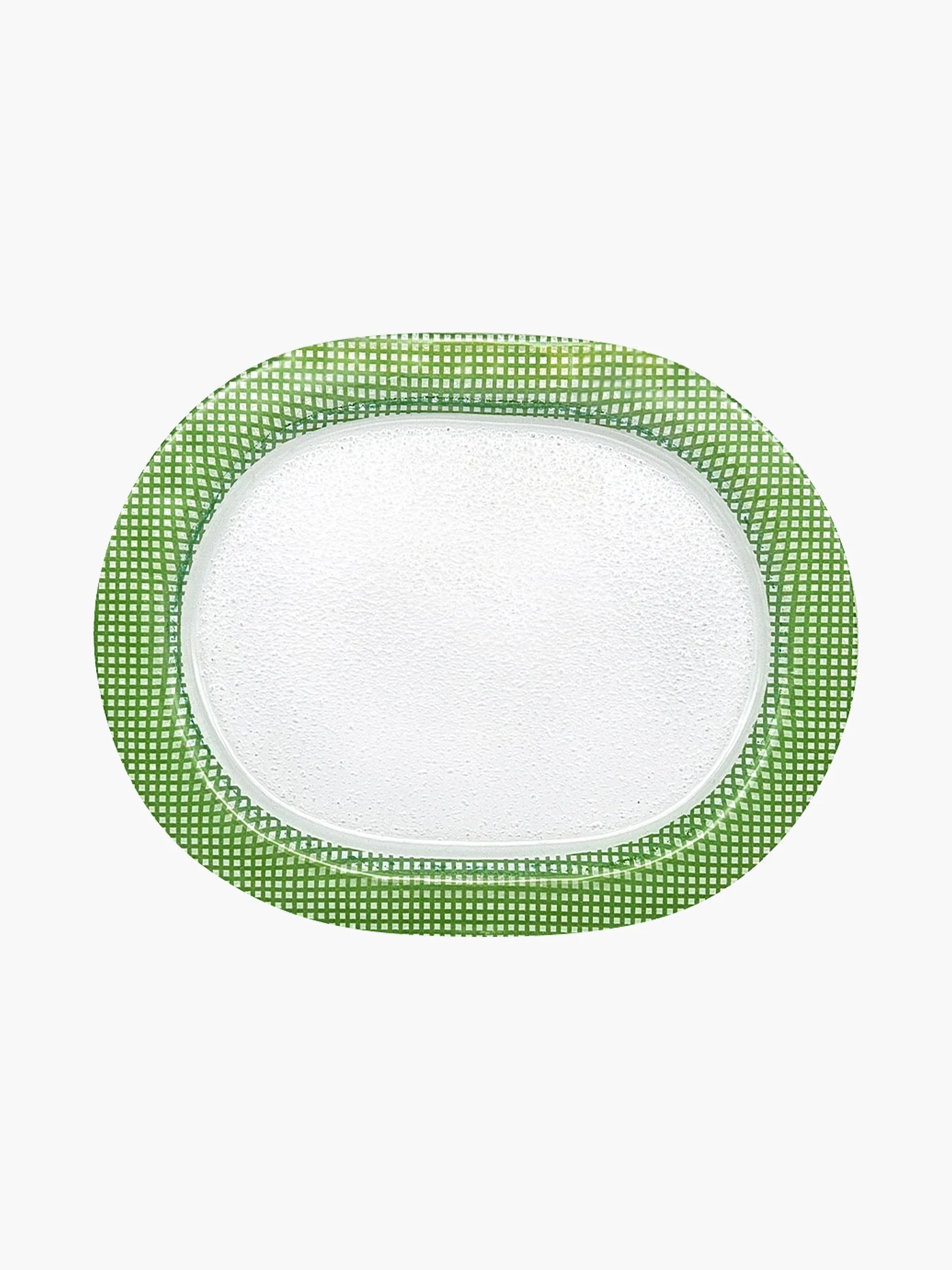 Checky Oval Plate Large (22cm) - Green