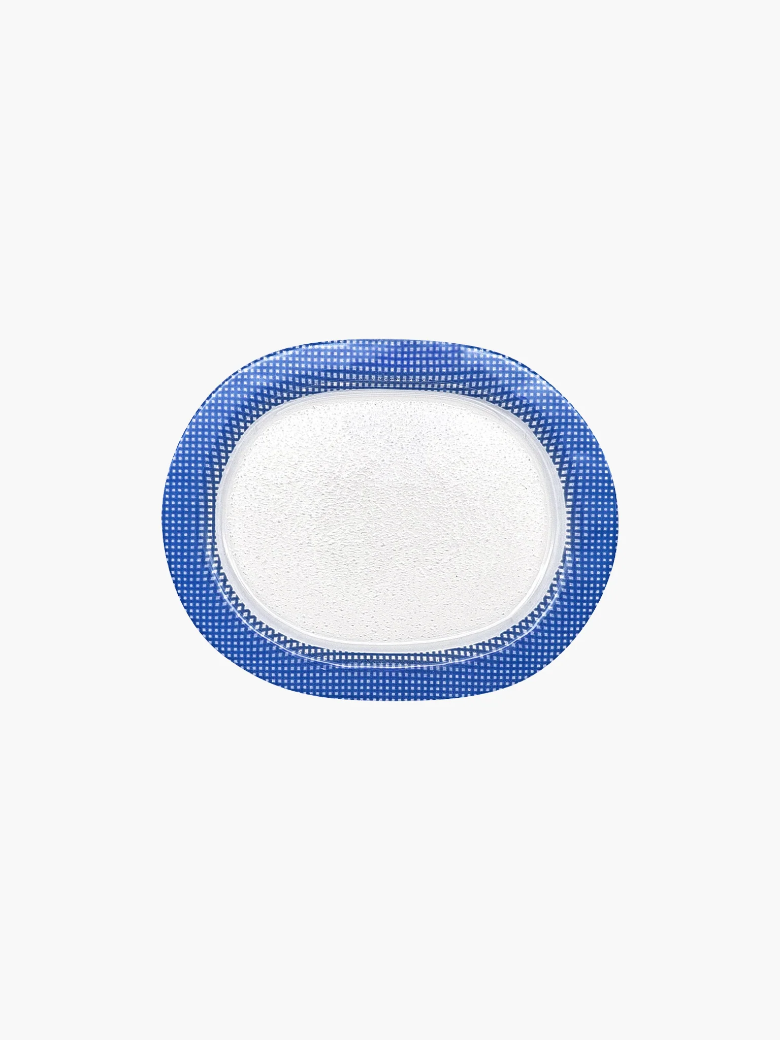 Checky Oval Plate Small (17cm) - Cobalt Blue