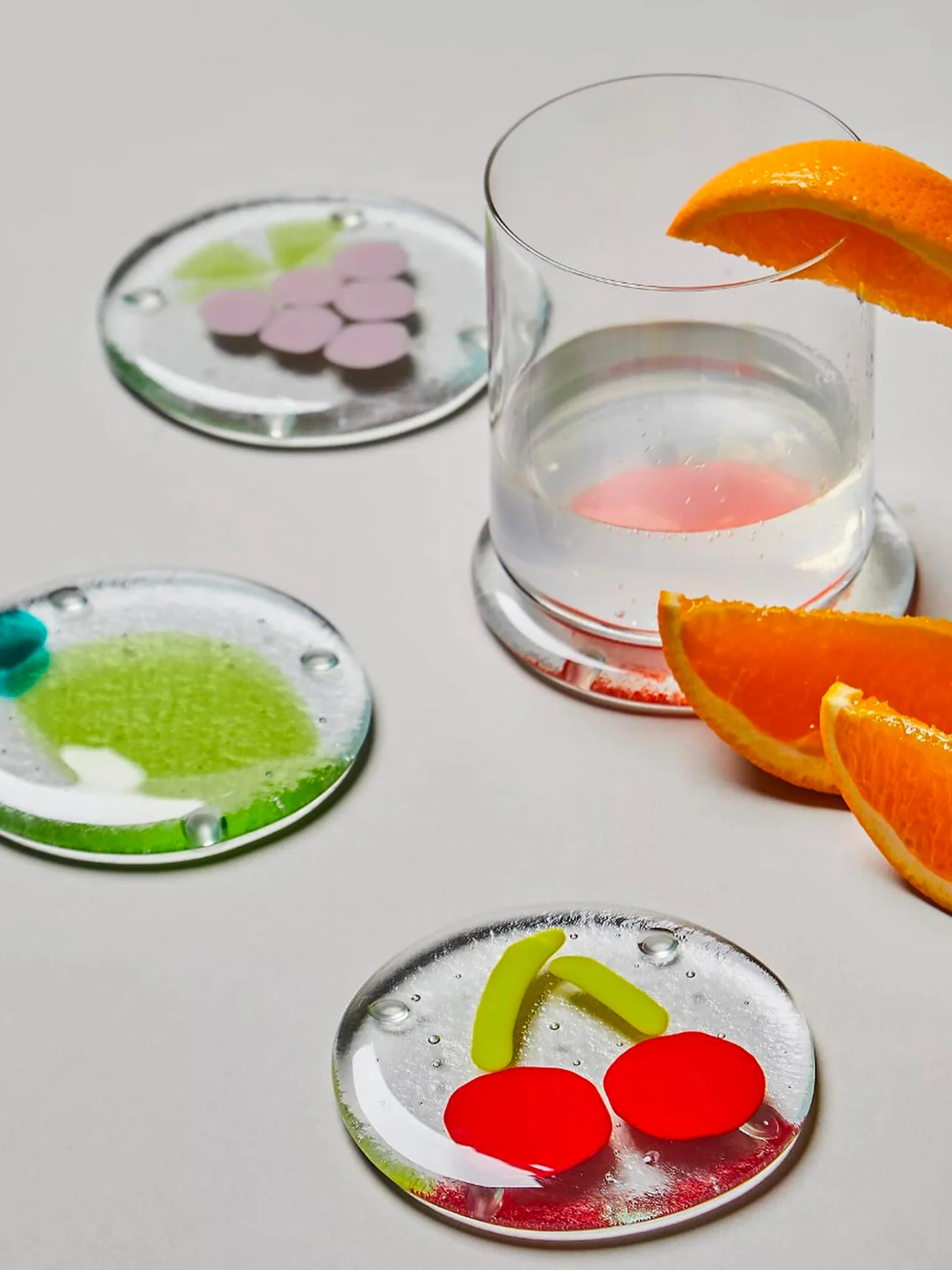 Clear Fruity Glass Coaster - Cherry - Image 3