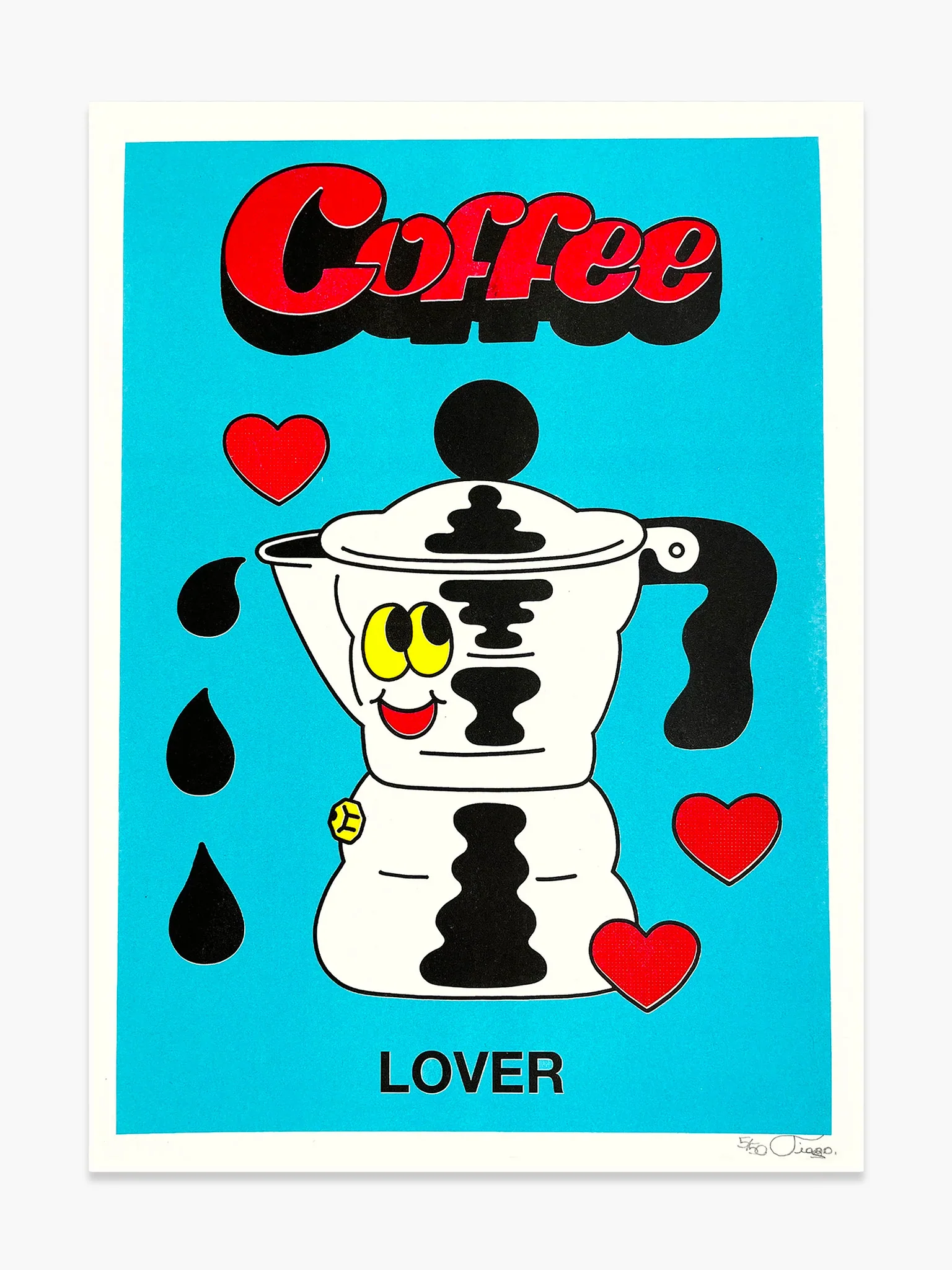 Coffee Lover byTiago Majuelos - Risograph Print (A3)