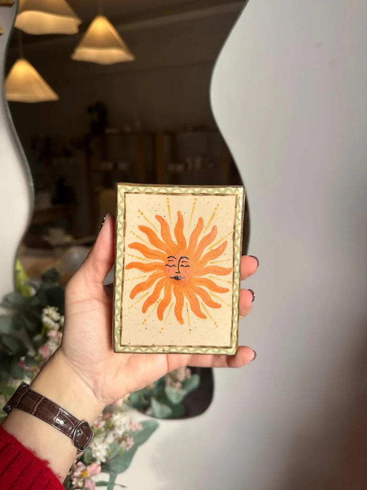Smiling Sun Ceramic Matchbox - Image 2