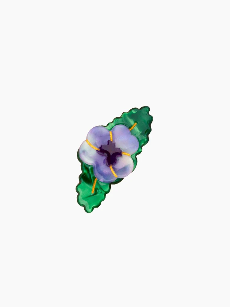 Purple Pansy Hair Clip