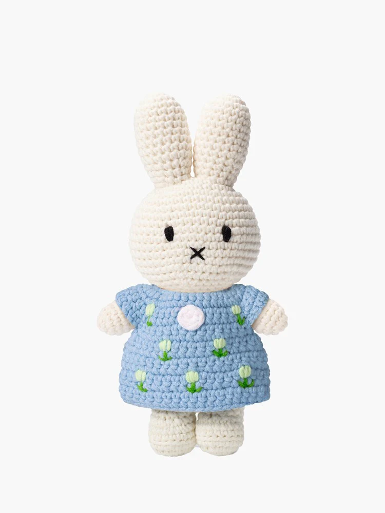 Crochet Miffy Doll - Pastel Blue Tulip Dress