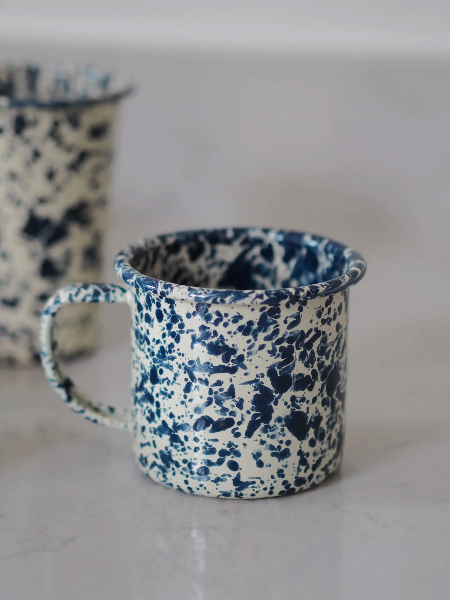 Splatter Mug (350ml) - Navy & Cream - Image 3