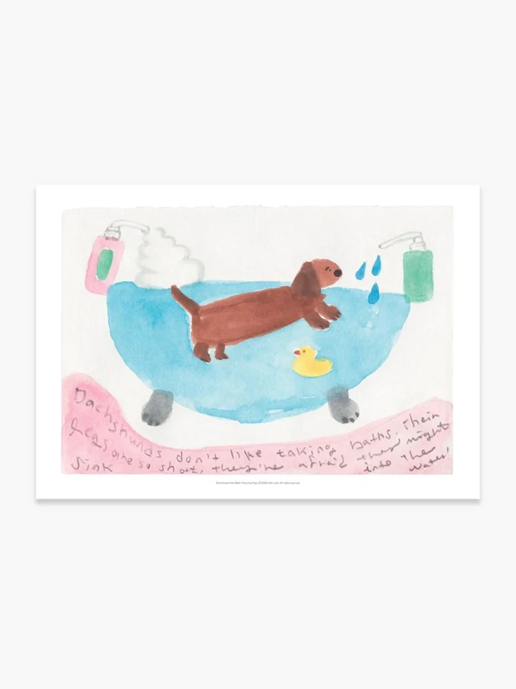 Dachshunds Hate Bath Time Poster by little room (A3)