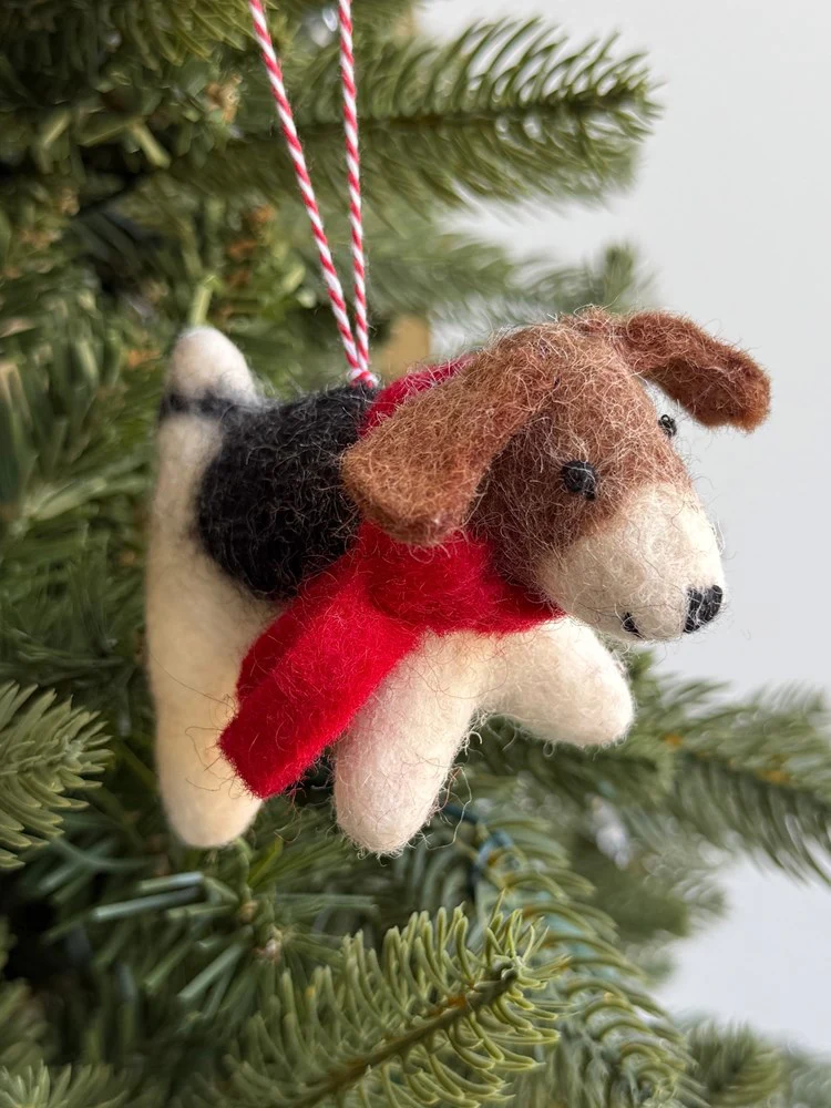 Dog in Scarf Felt Ornament - Image 2