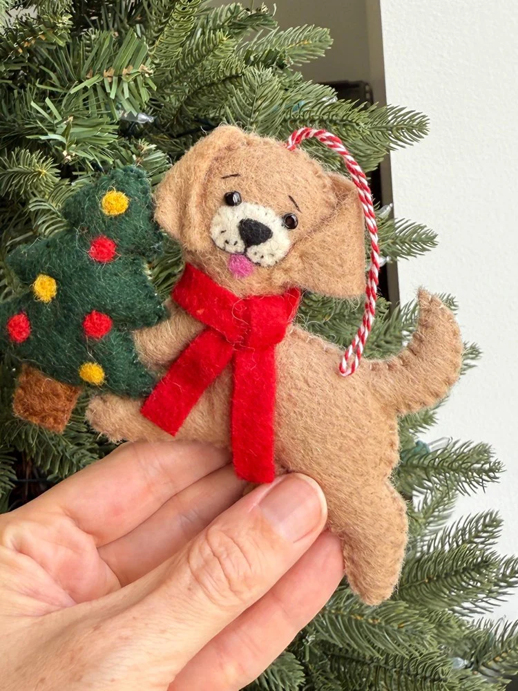 Doggy Christmas Tree Felt Ornament - Image 3