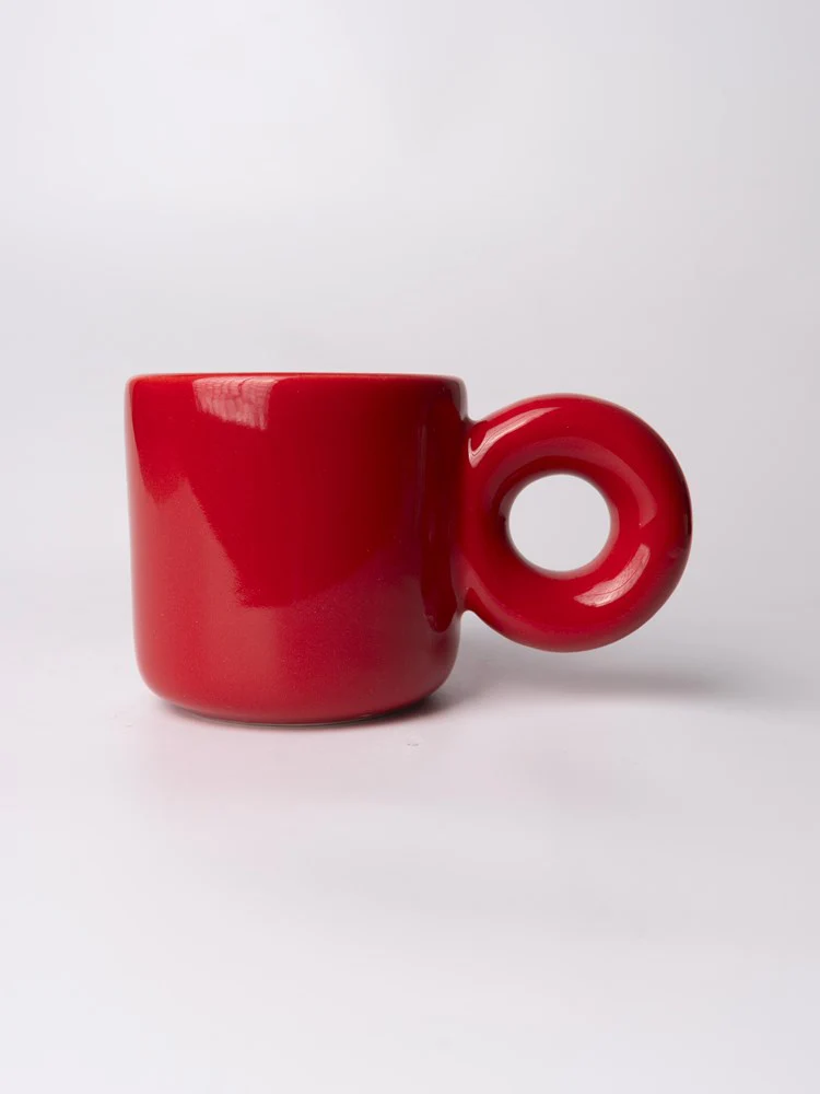 Donut Handle Mug - Red - Image 3