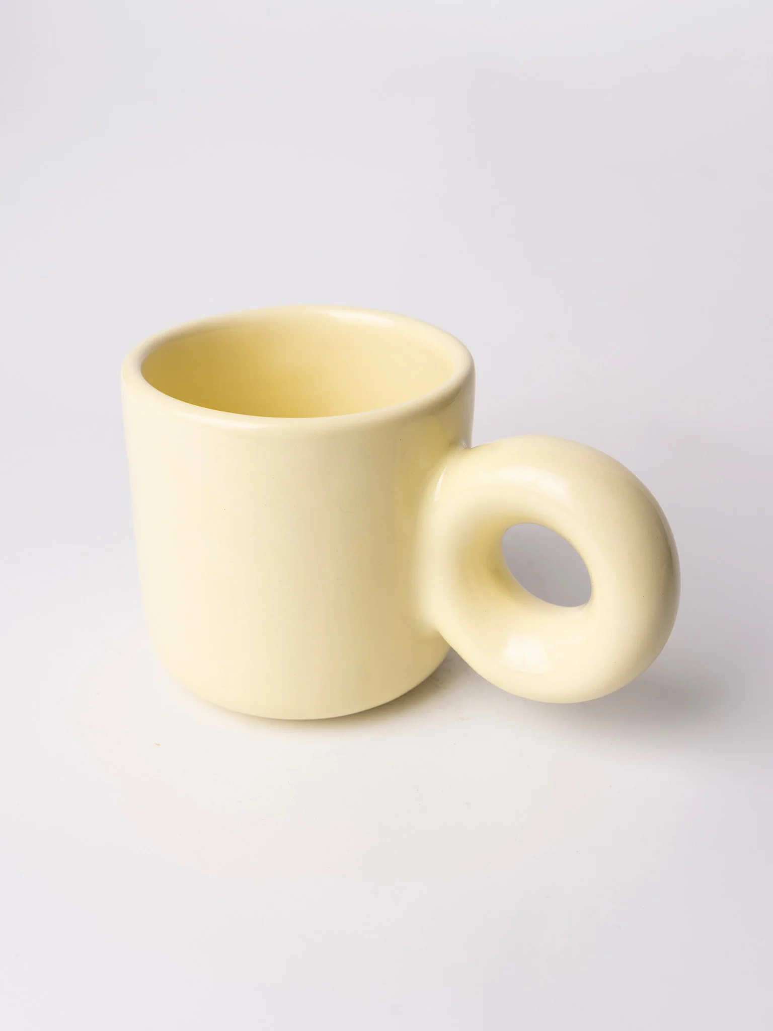 Donut Handle Mug - Soft Yellow - Image 2