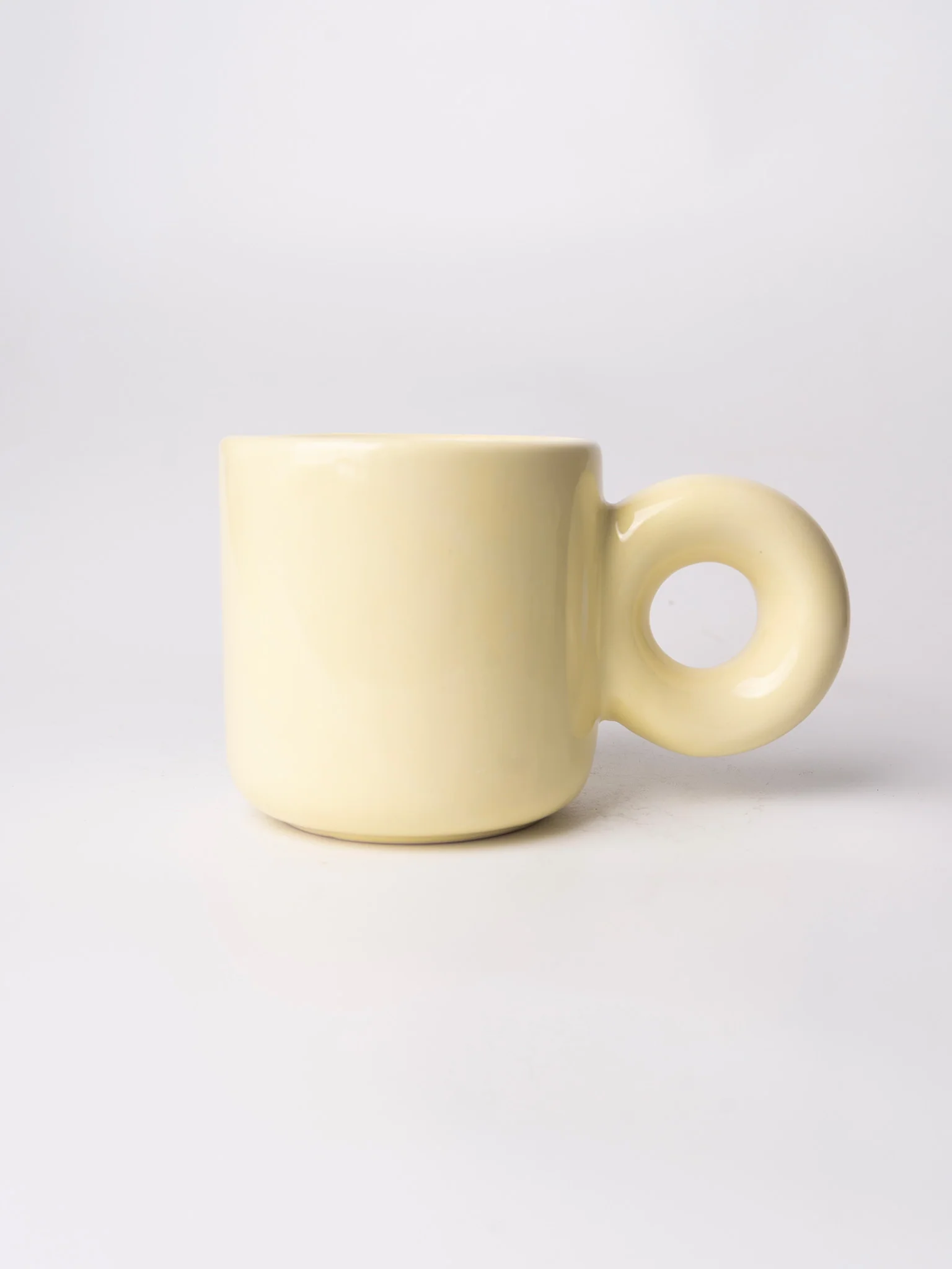 Donut Handle Mug - Soft Yellow - Image 3