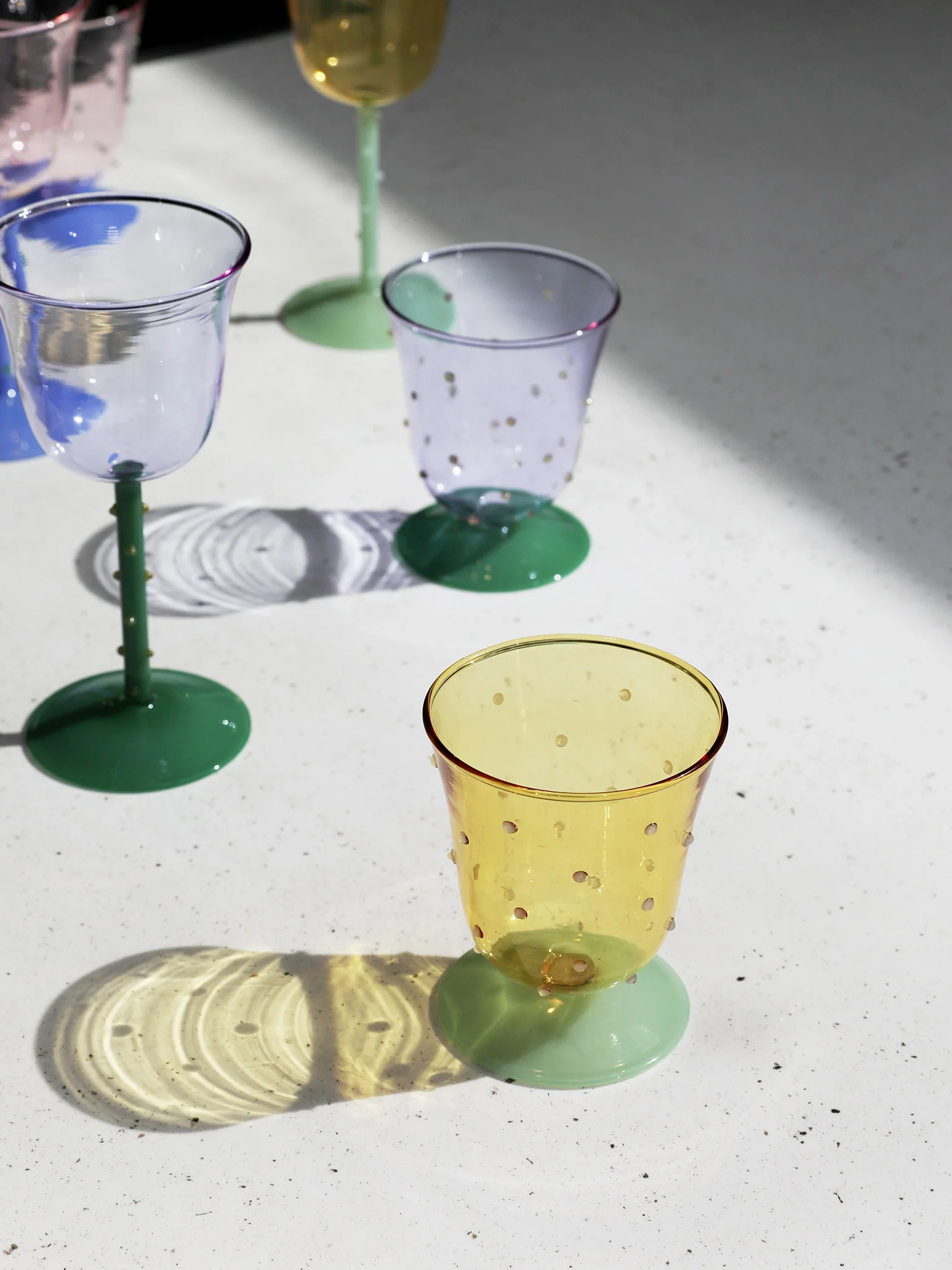 Dot Water Glasses (Set of 2) - Yellow & Green - Image 2