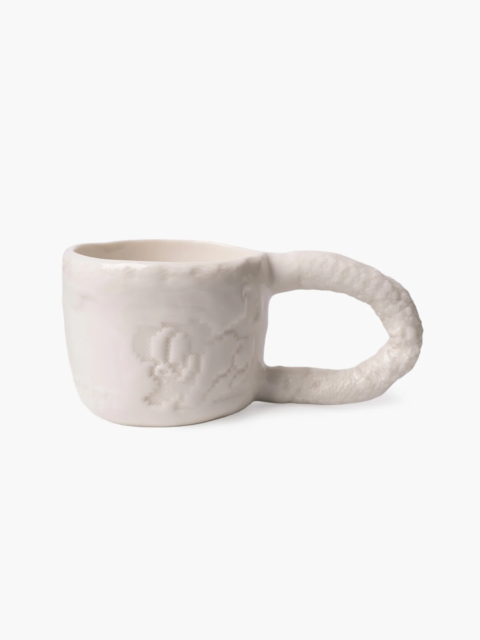 Embroidery Mug - Kitty White