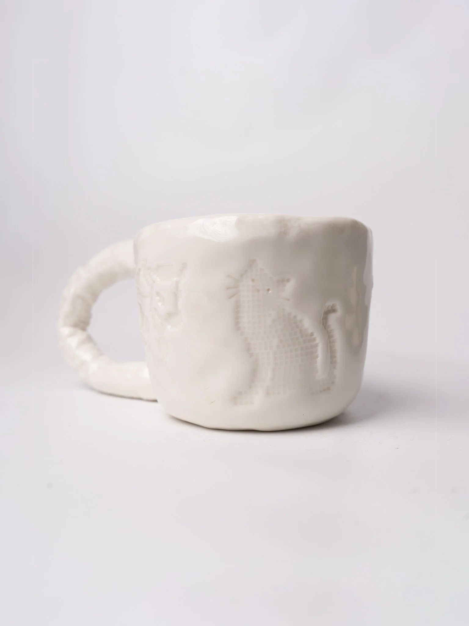 Embroidery Mug - Kitty White - Image 2