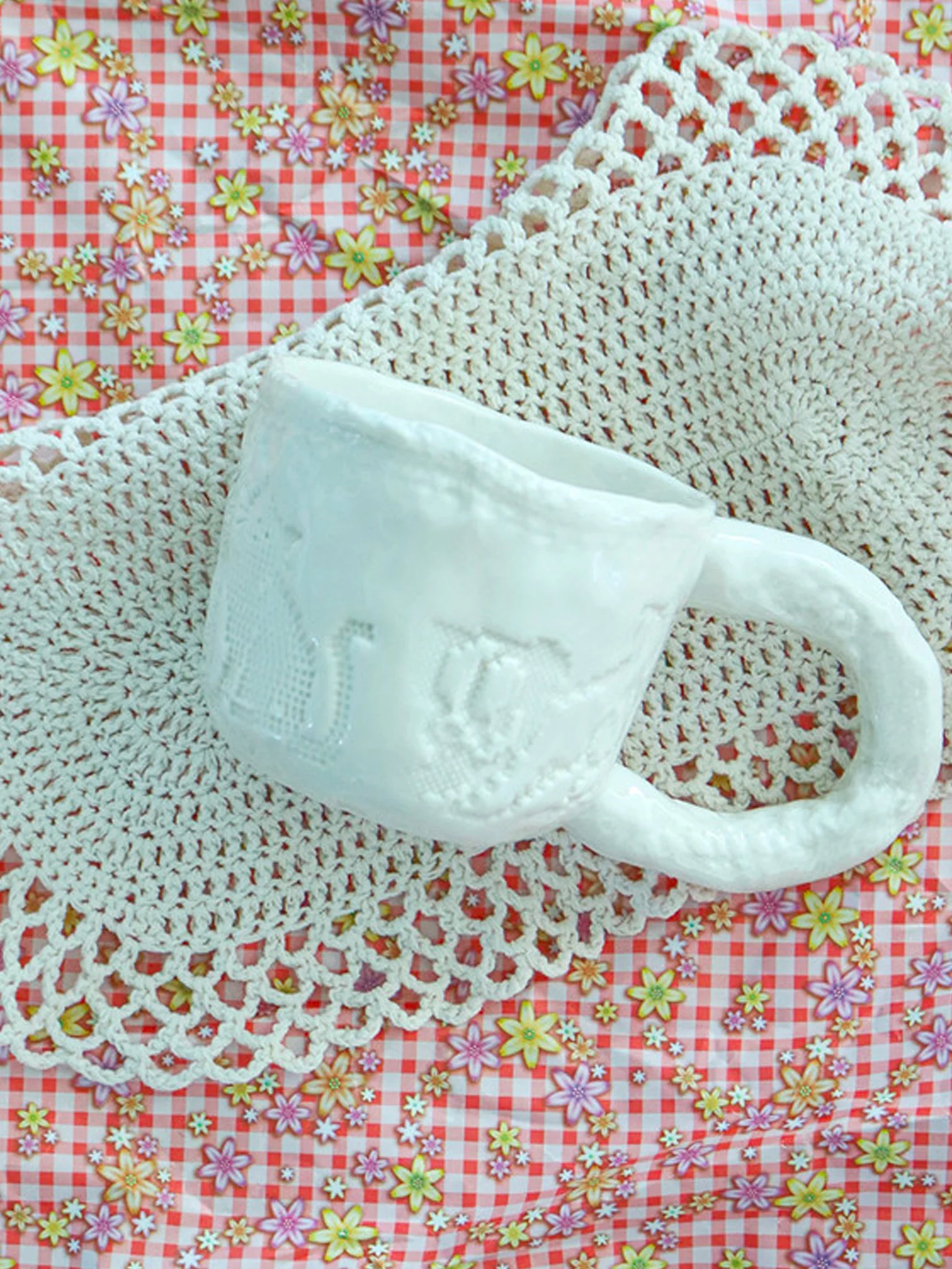 Embroidery Mug - Kitty White - Image 4