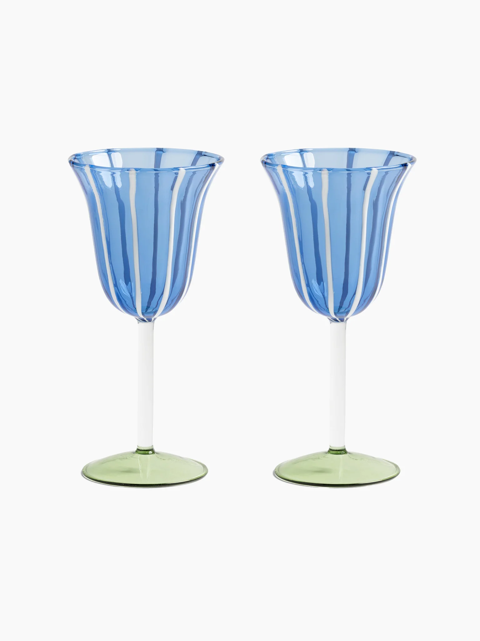 Eve Wine Glasses (Set of 2) - Blue & Green