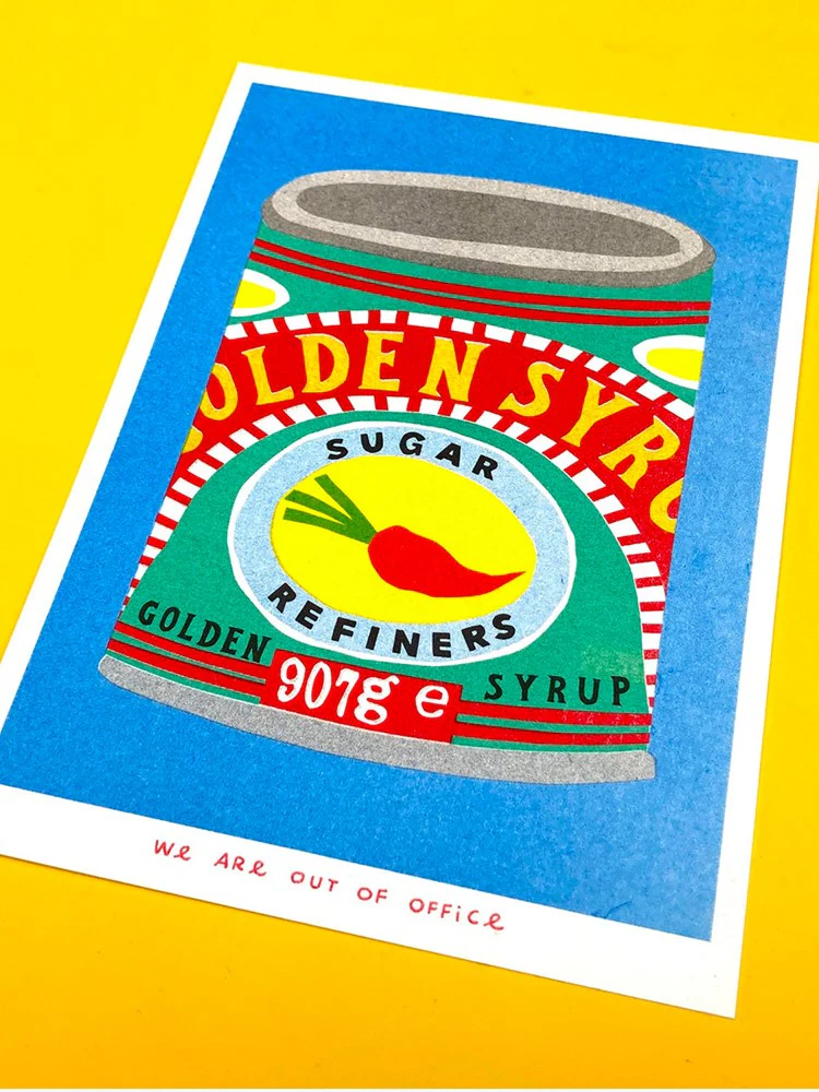Golden Syrup Can - Risograph Print (13x18cm) - Image 2