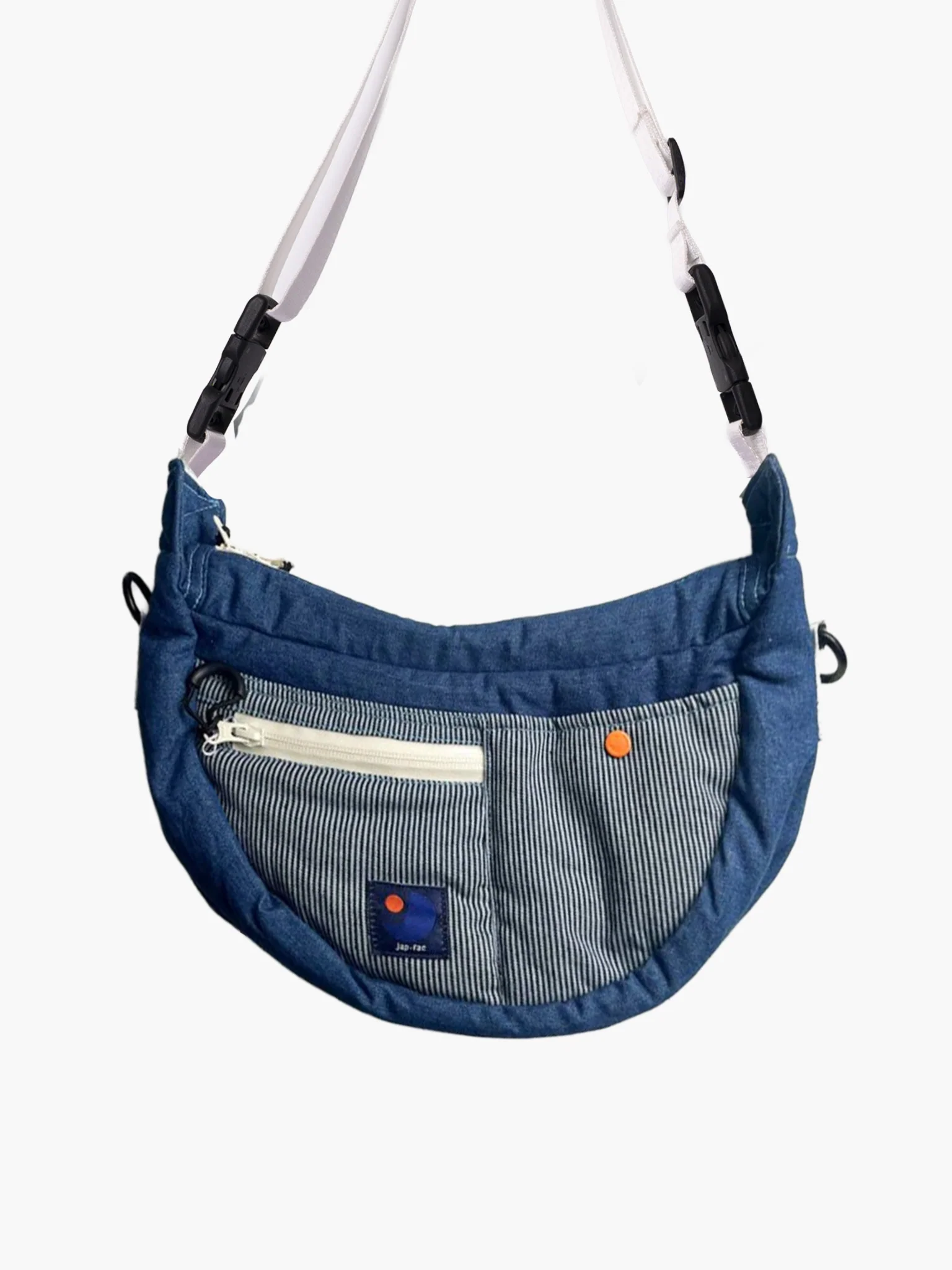 Half Moon Bag - Denim Blue Stripe