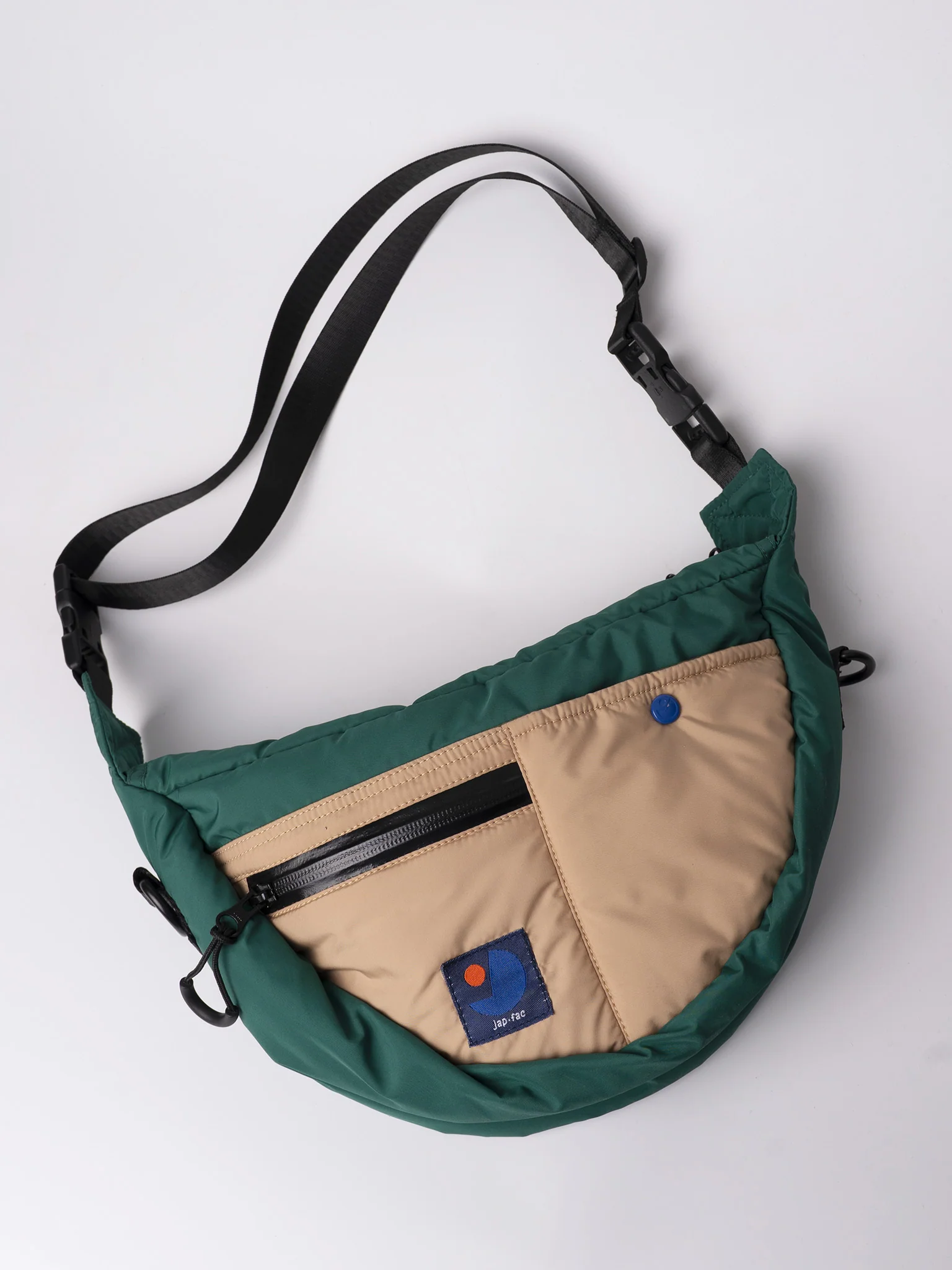Half Moon Bag - Green & Beige - Image 4