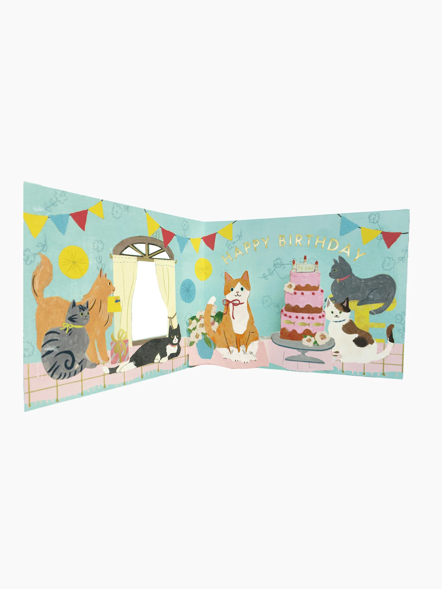 Happy Birthday Cat in Window Card - Image 2