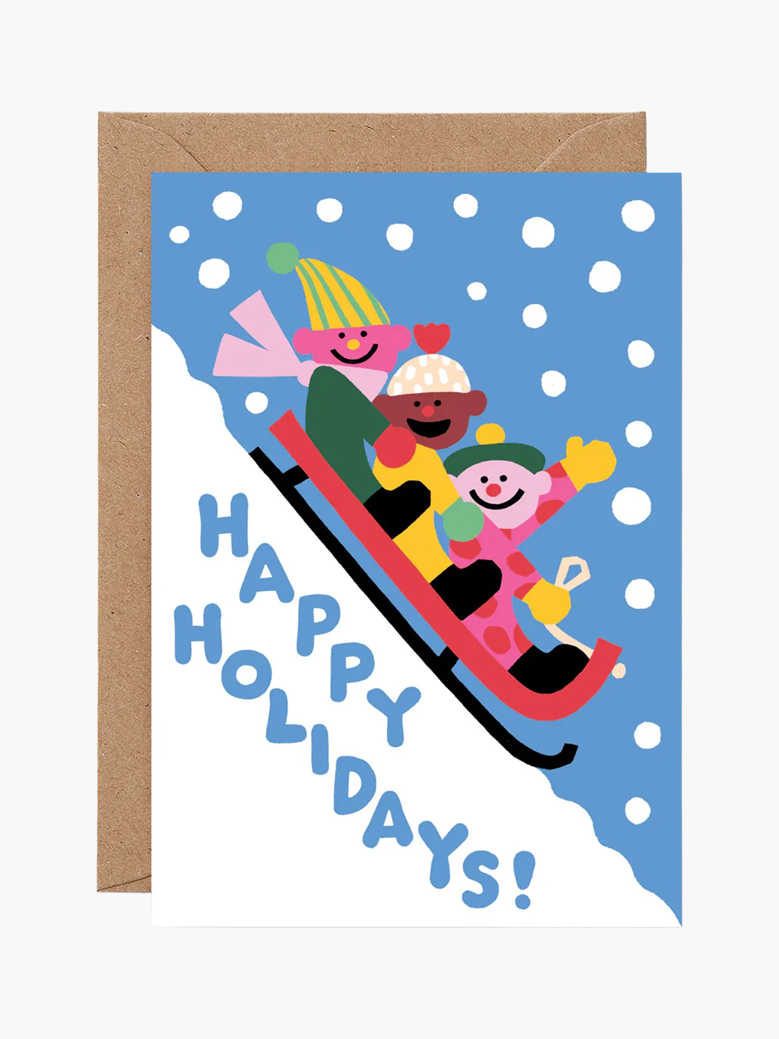 Happy Holidays Sledge Embossed Card x Cari Vander Yacht