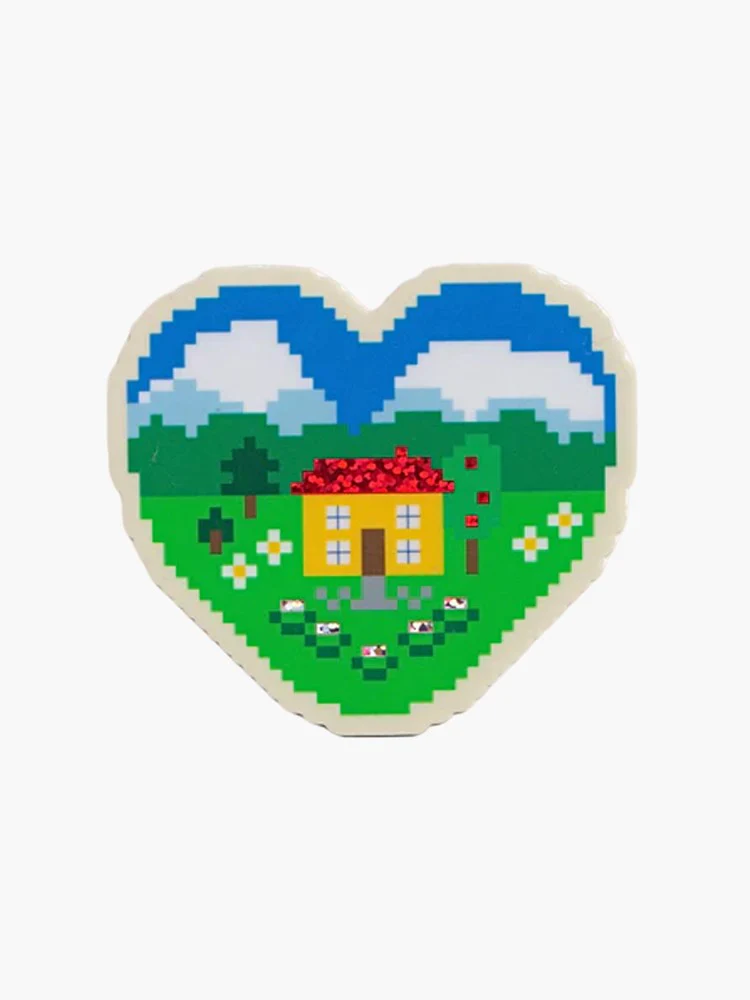 Heart Home Glitter Vinyl Sticker