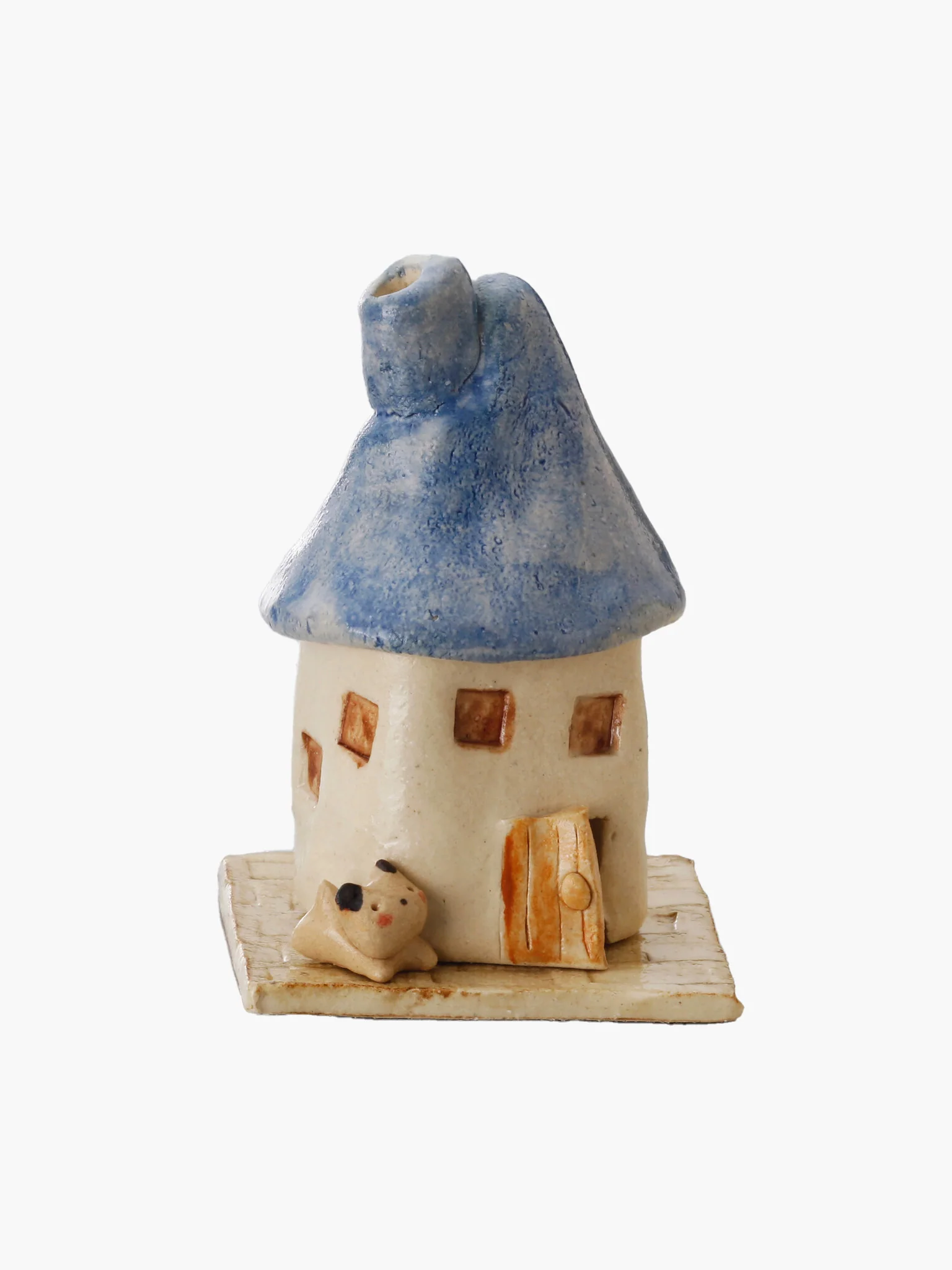 House with Chimney Incense Holder - Blue