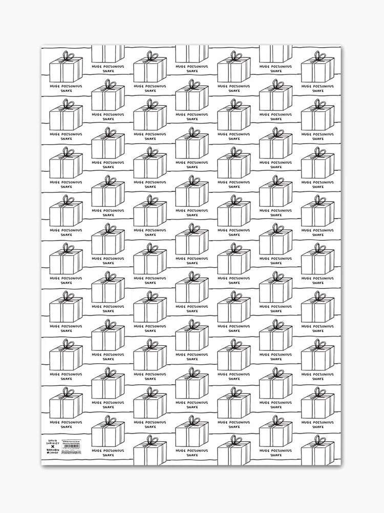 Huge Poisonous Snake Gift Wrap (Pack of 2 Sheets) x David Shrigley