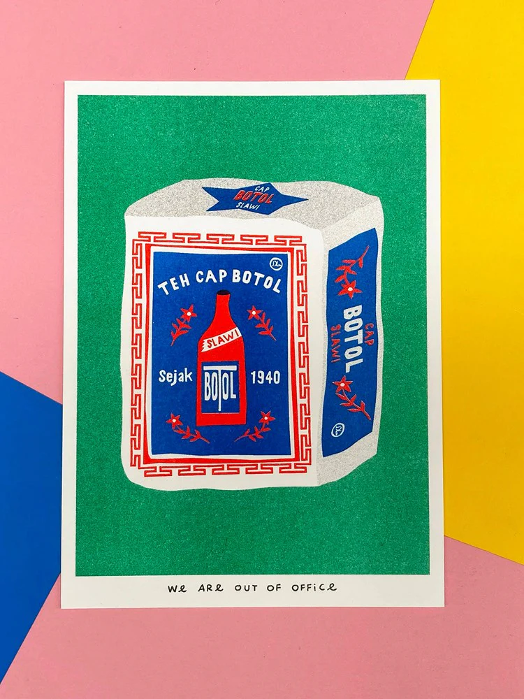Indonesian Jasmine Tea - Risograph Print (13x18cm) - Image 2