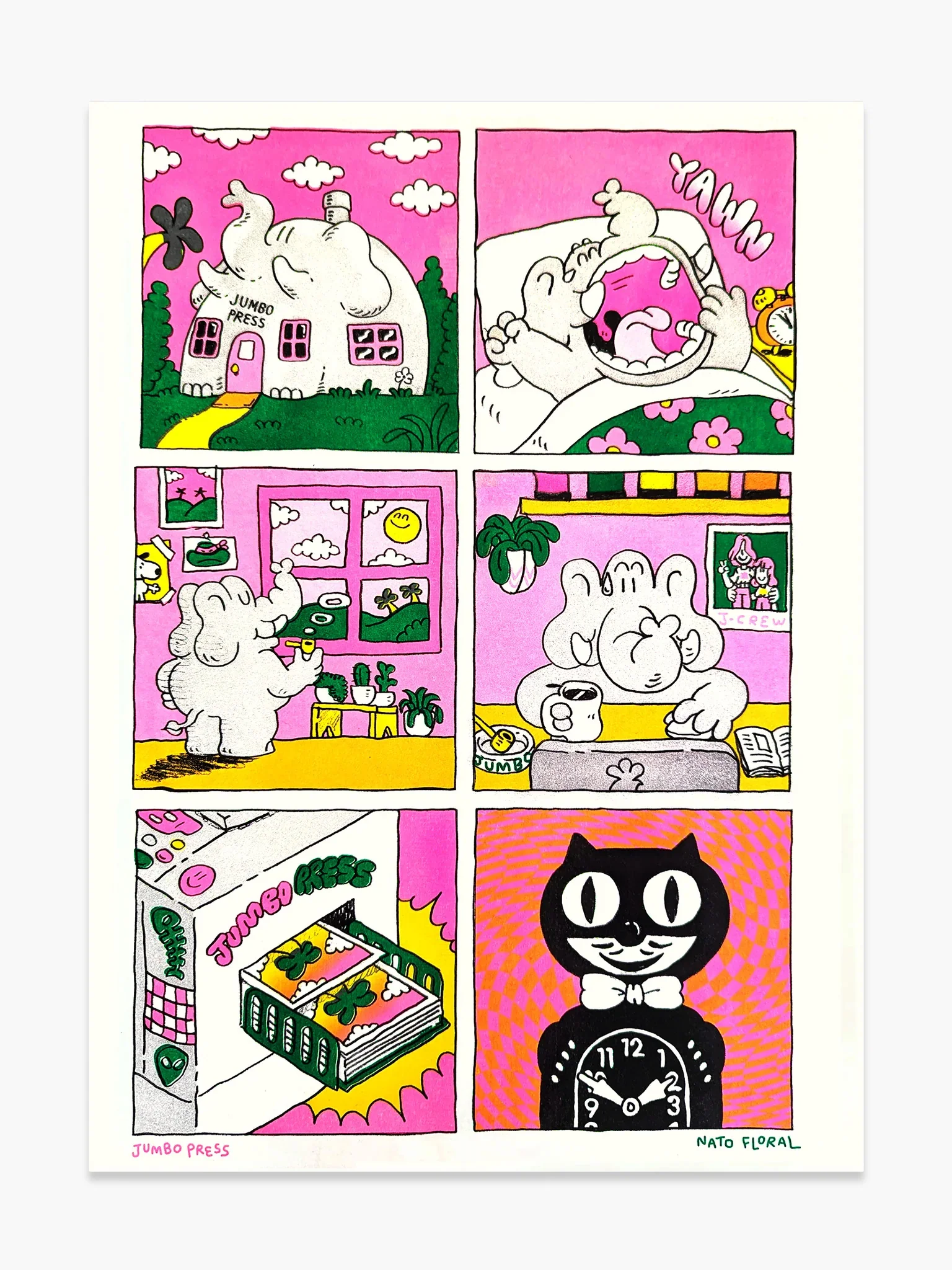 Jumbo Comic by Nato Floral - Risograph Print (A3)