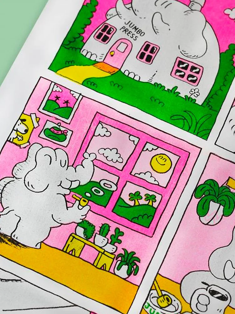 Jumbo Comic by Nato Floral - Risograph Print (A3) - Image 2