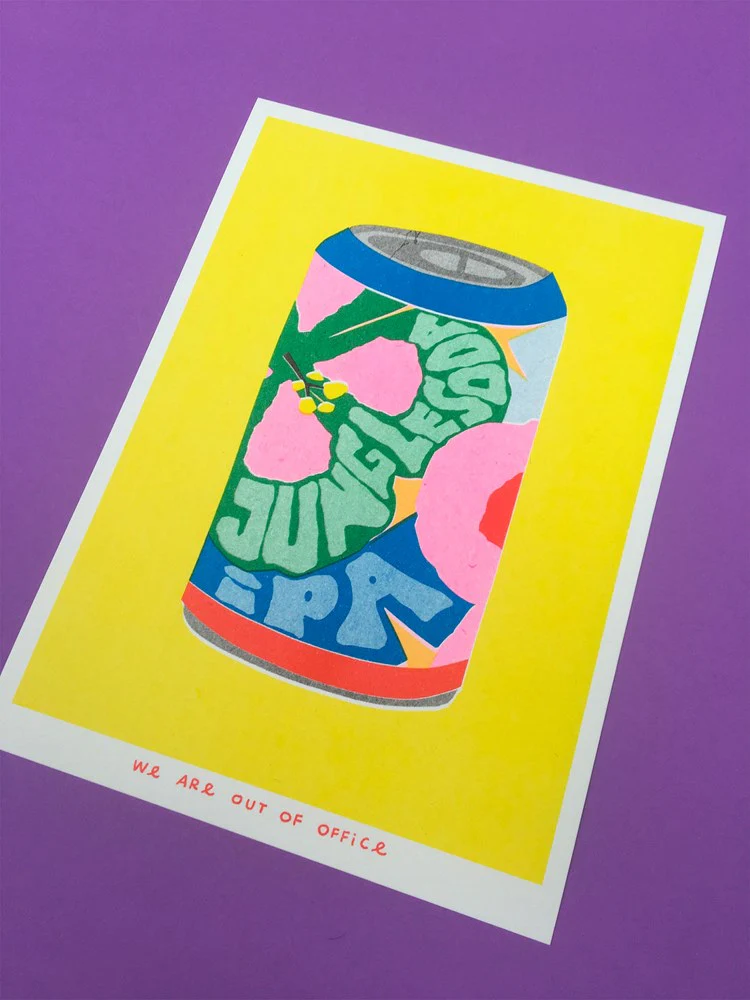Jungle Soda IPA Can - Risograph Print (13x18cm) - Image 2