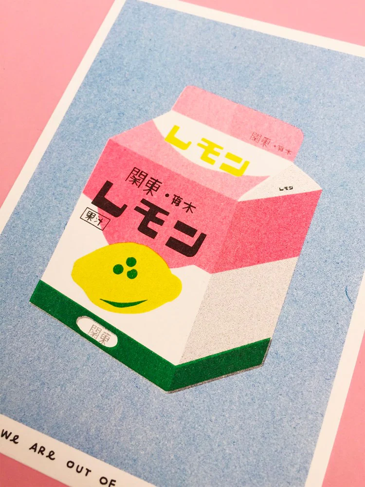 Lemon Milk Box - Risograph Print (13x18cm) - Image 2