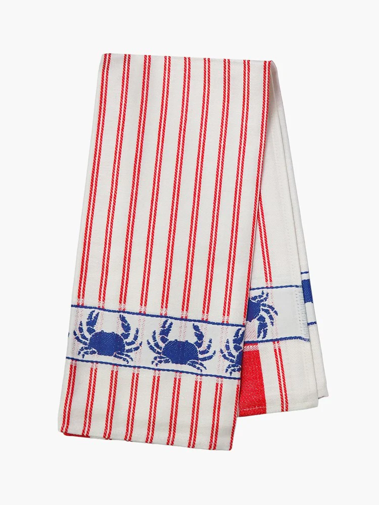 Linen & Cotton Tea Towel - Crab