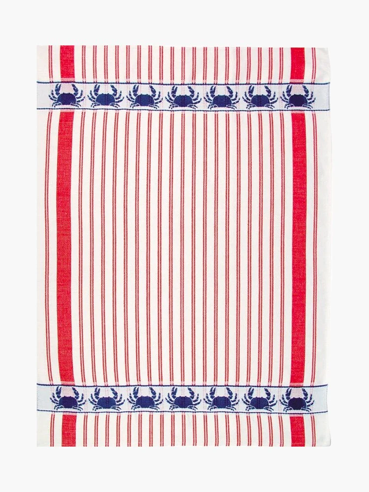 Linen & Cotton Tea Towel - Crab - Image 2