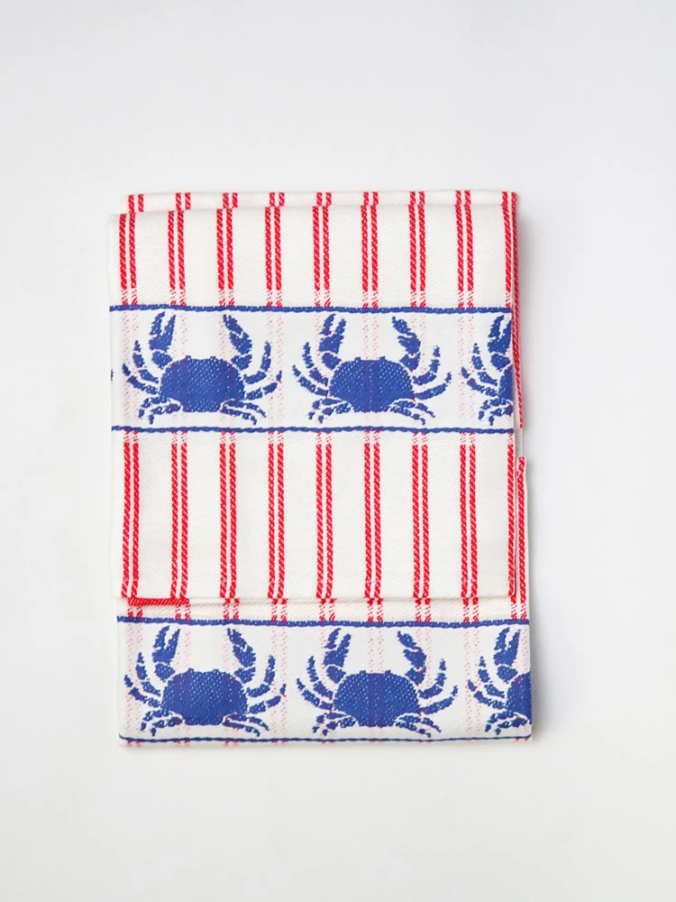 Linen & Cotton Tea Towel - Crab - Image 3