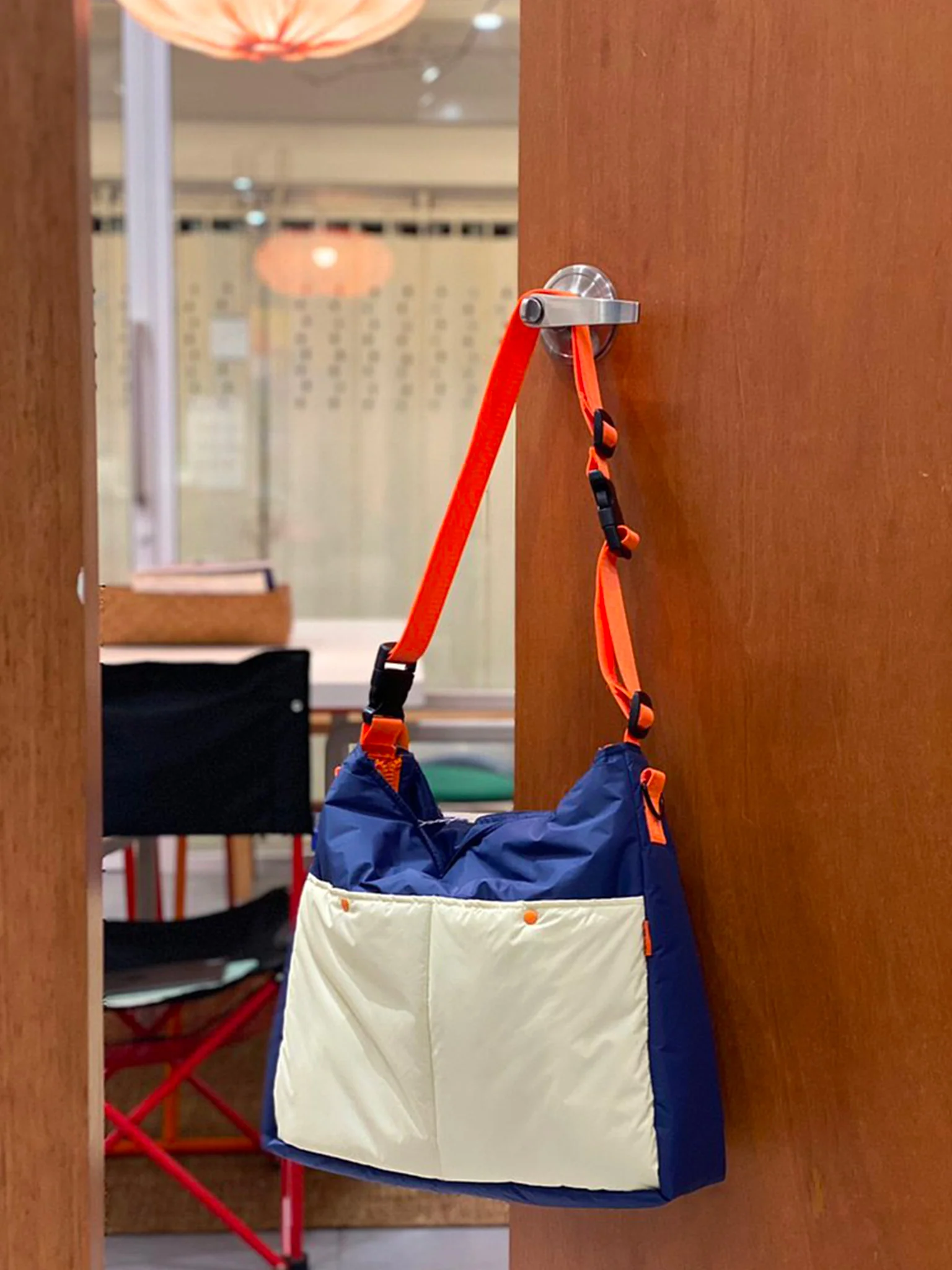 Lively Tote Bag - Navy & Orange - Image 3