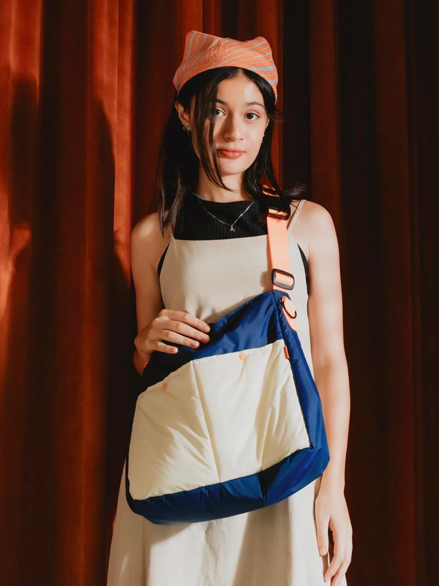 Lively Tote Bag - Navy & Orange - Image 5