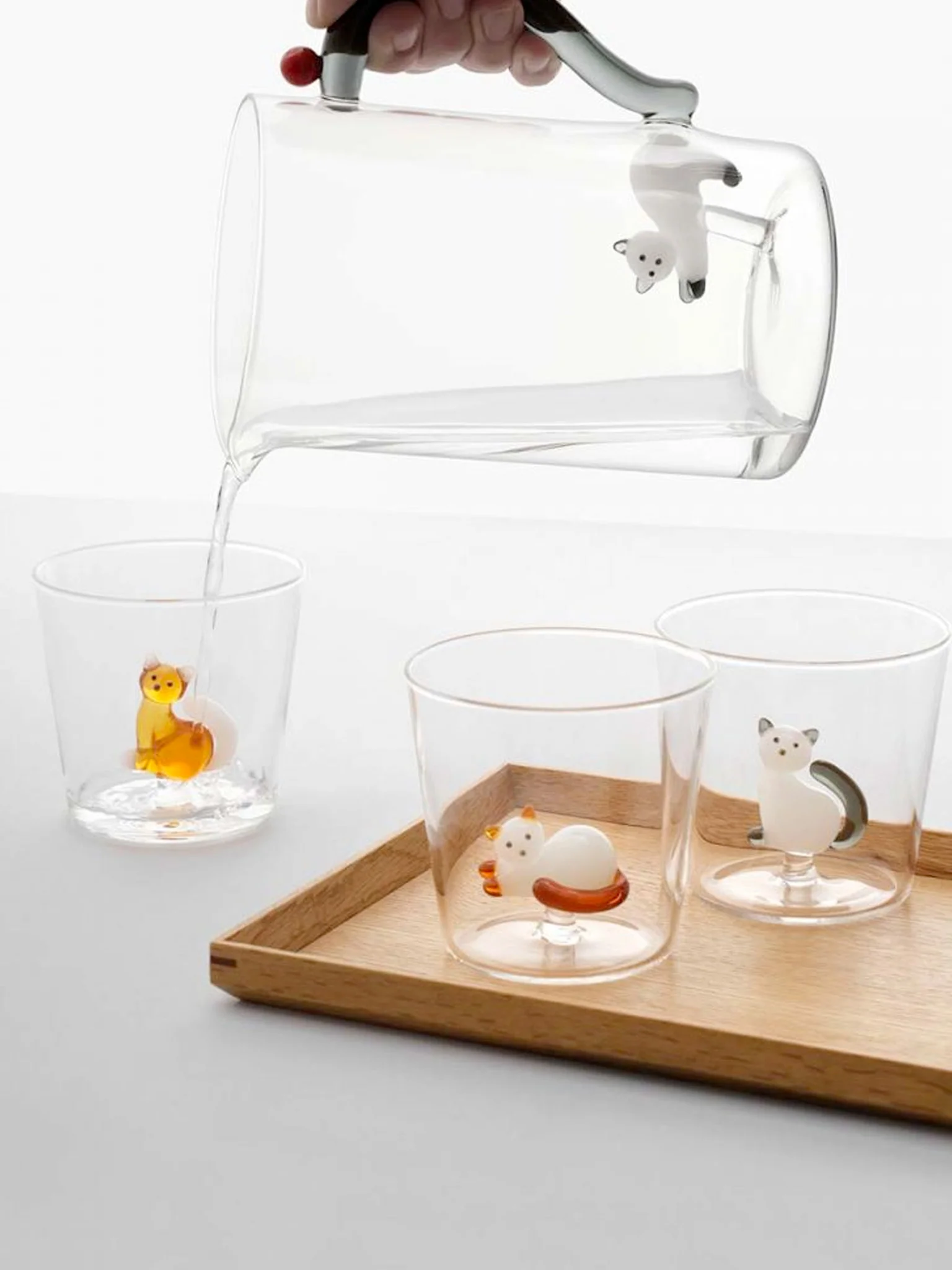 Lying Cat Tumbler - White & Amber Tail - Image 2