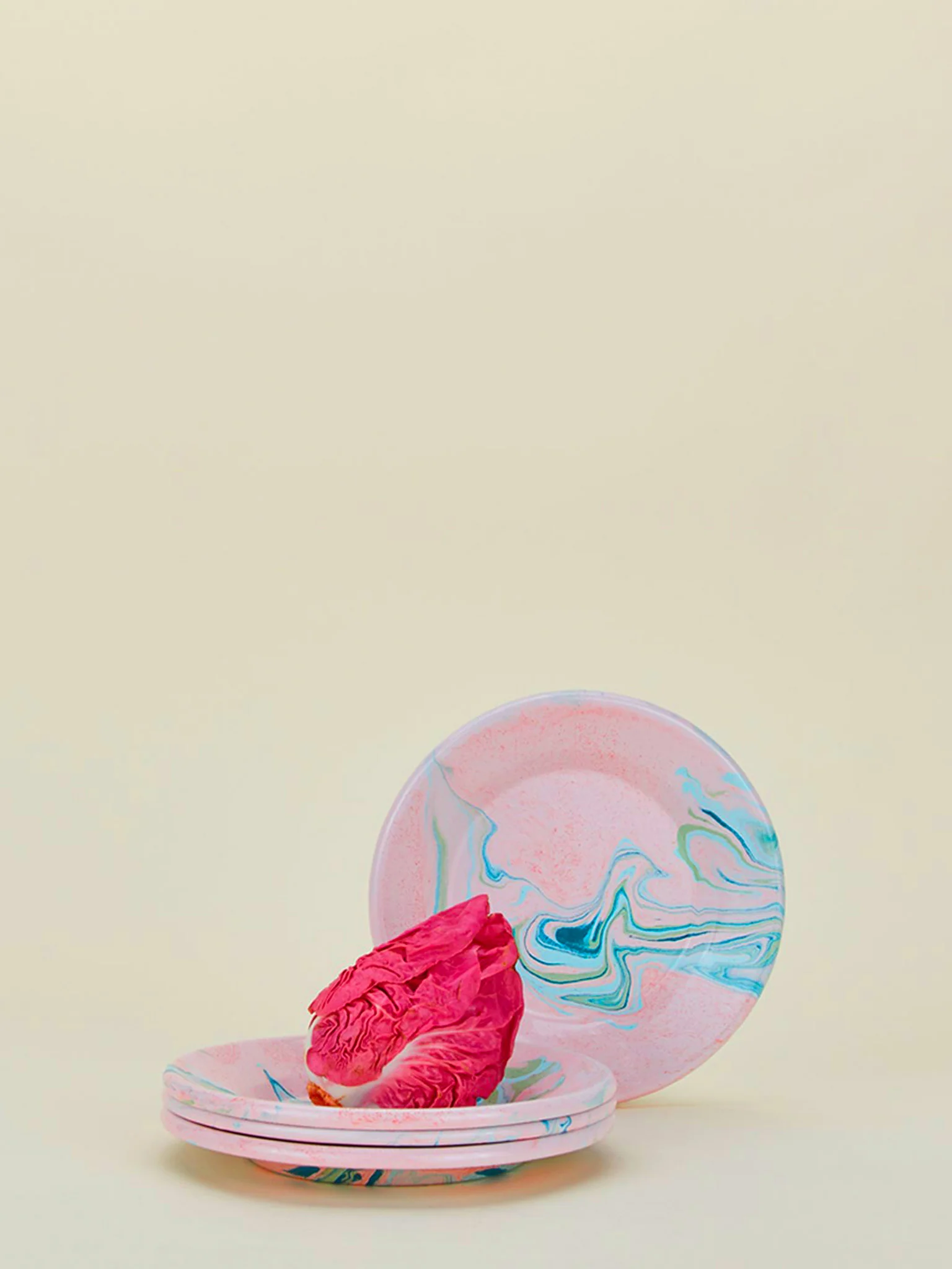Marble Flat Plate (21cm) - Blush Pink - Image 2
