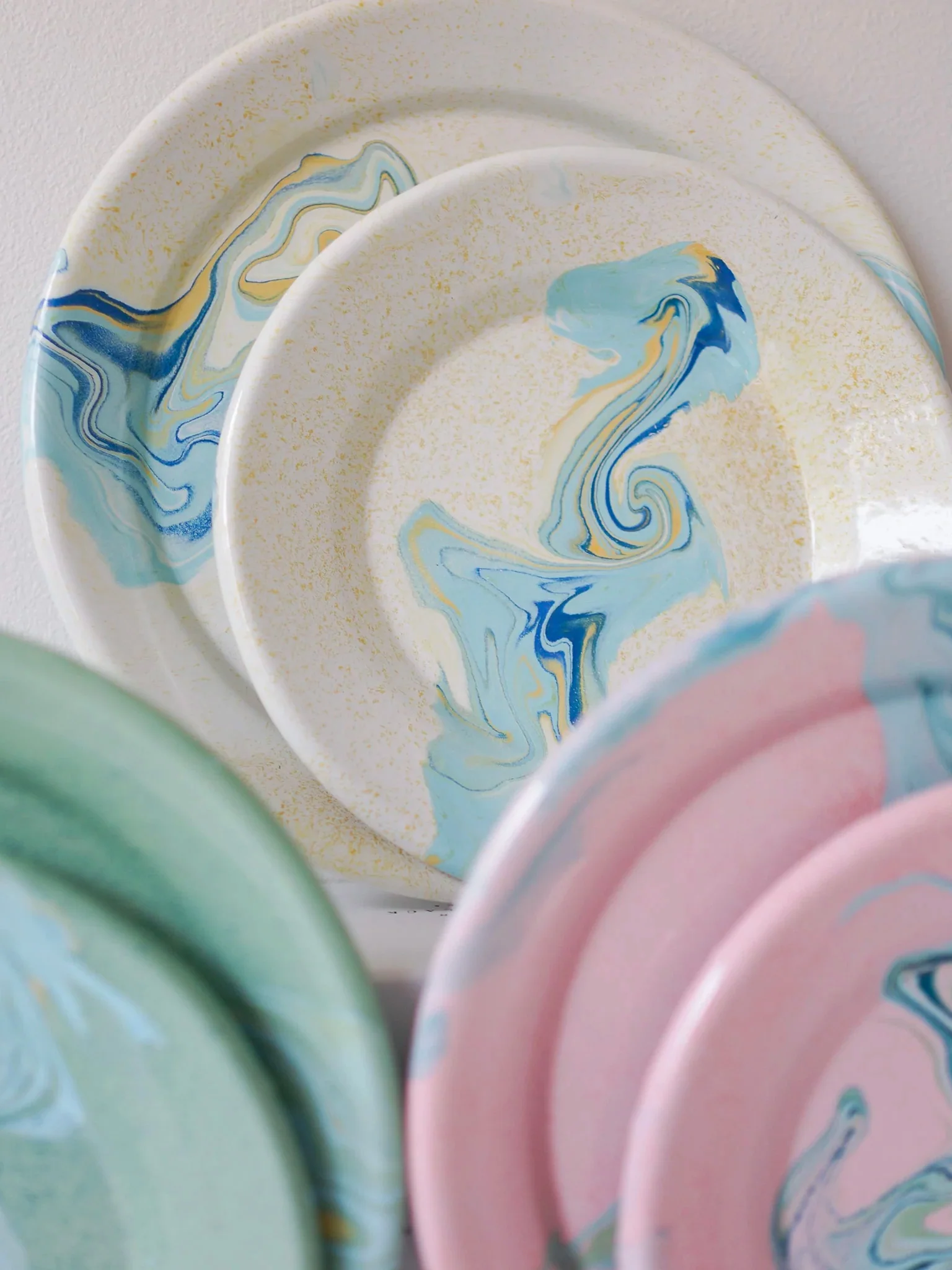 Marble Flat Plate (21cm) - Lemon Cream - Image 2