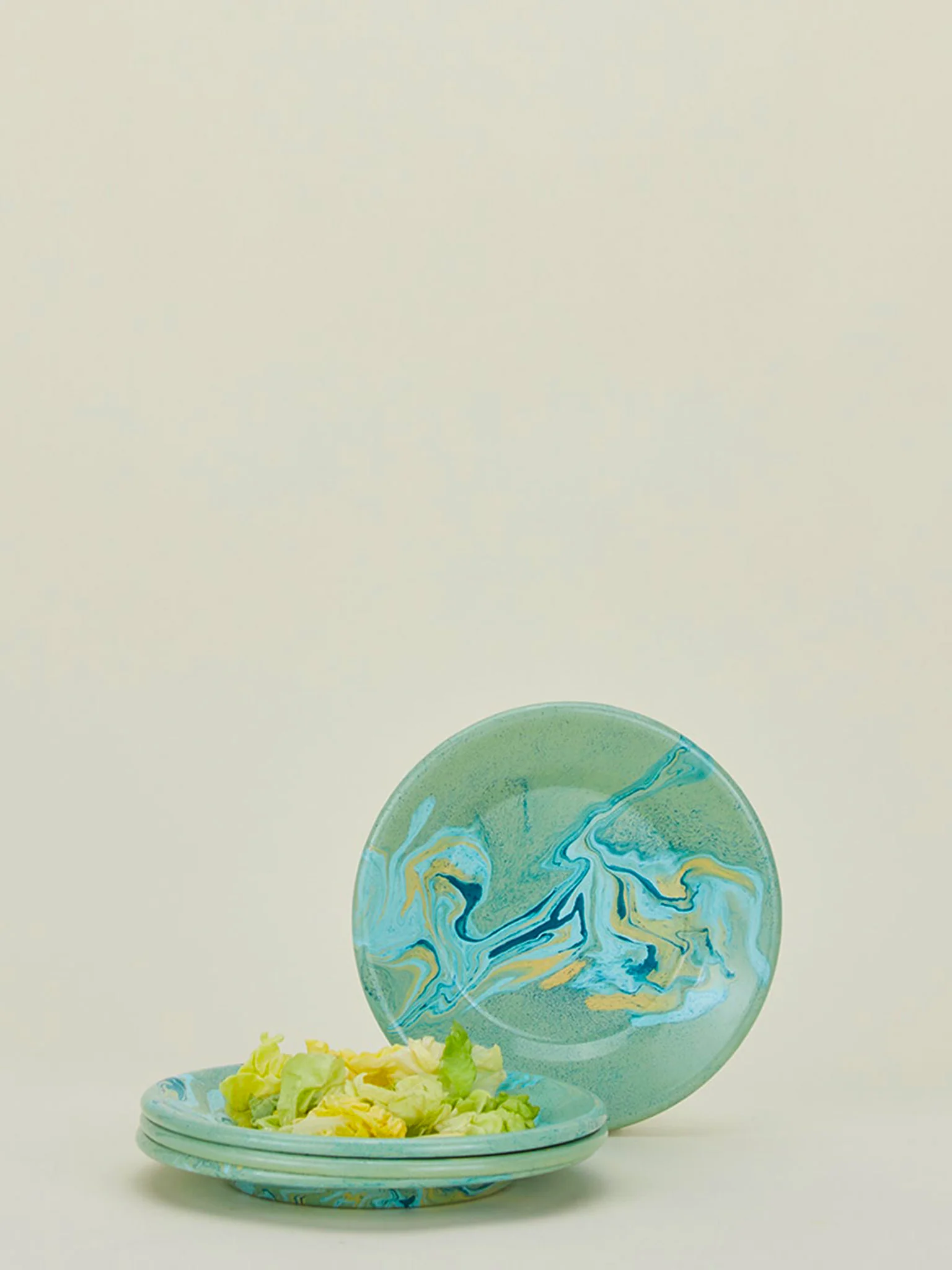 Marble Flat Plate (21cm) - Mint Green - Image 2