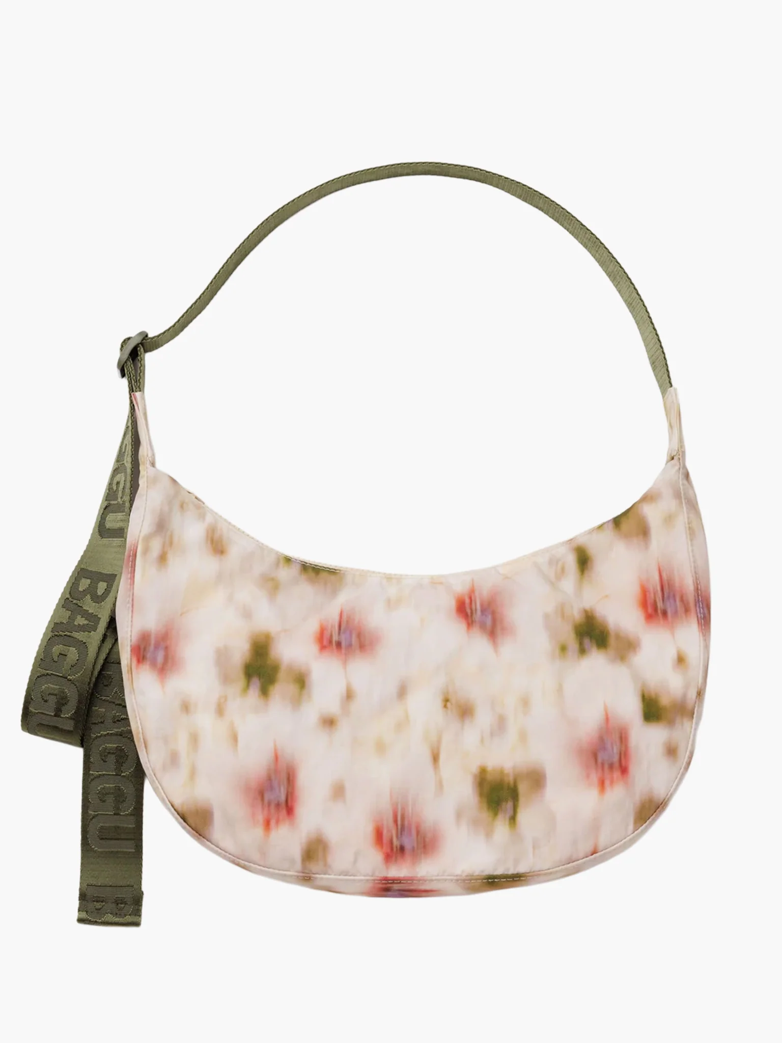 Medium Nylon Crescent Bag - Abstract Floral
